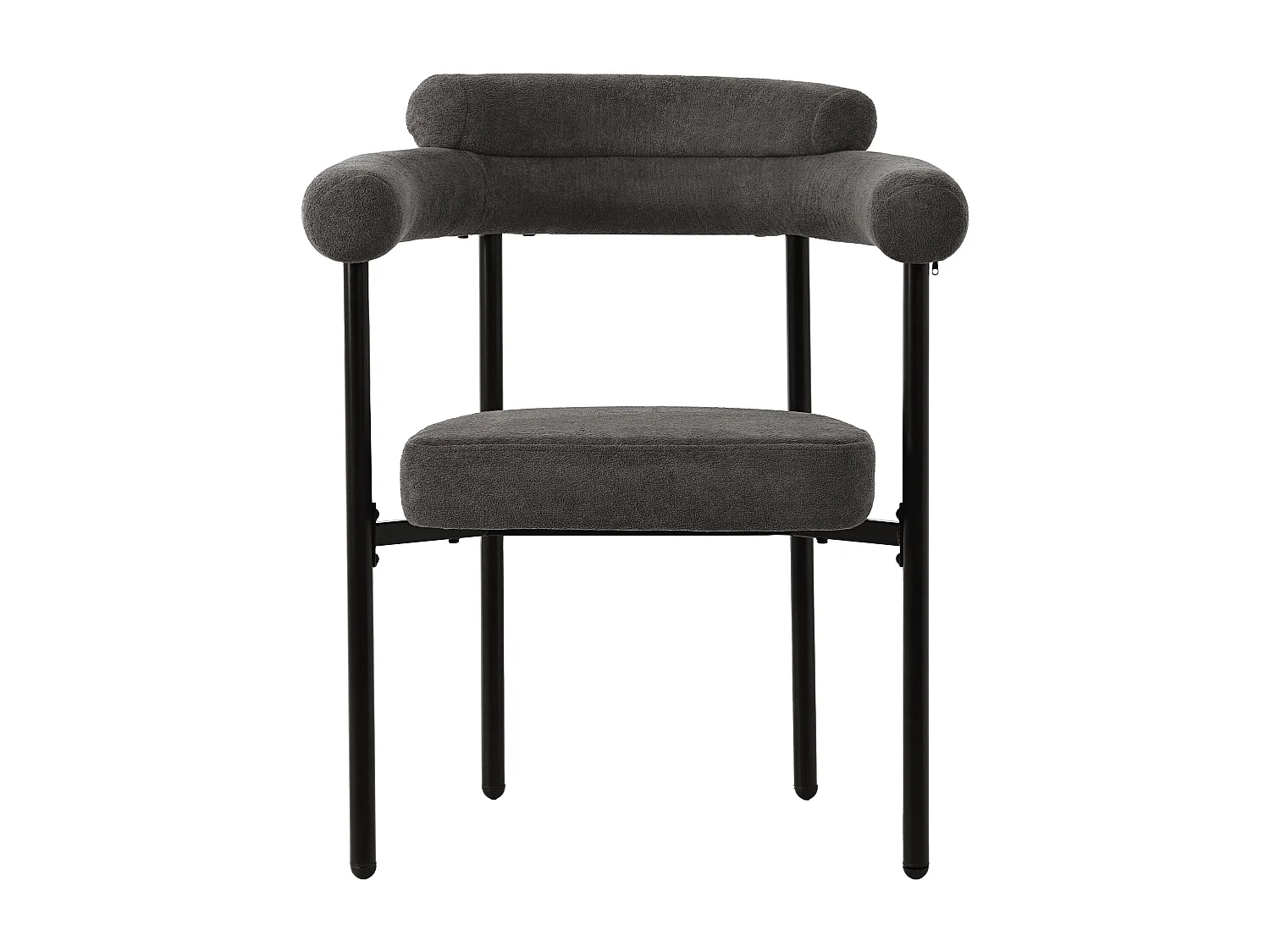 Set of 6 velvet chairs - with armrests - Gray