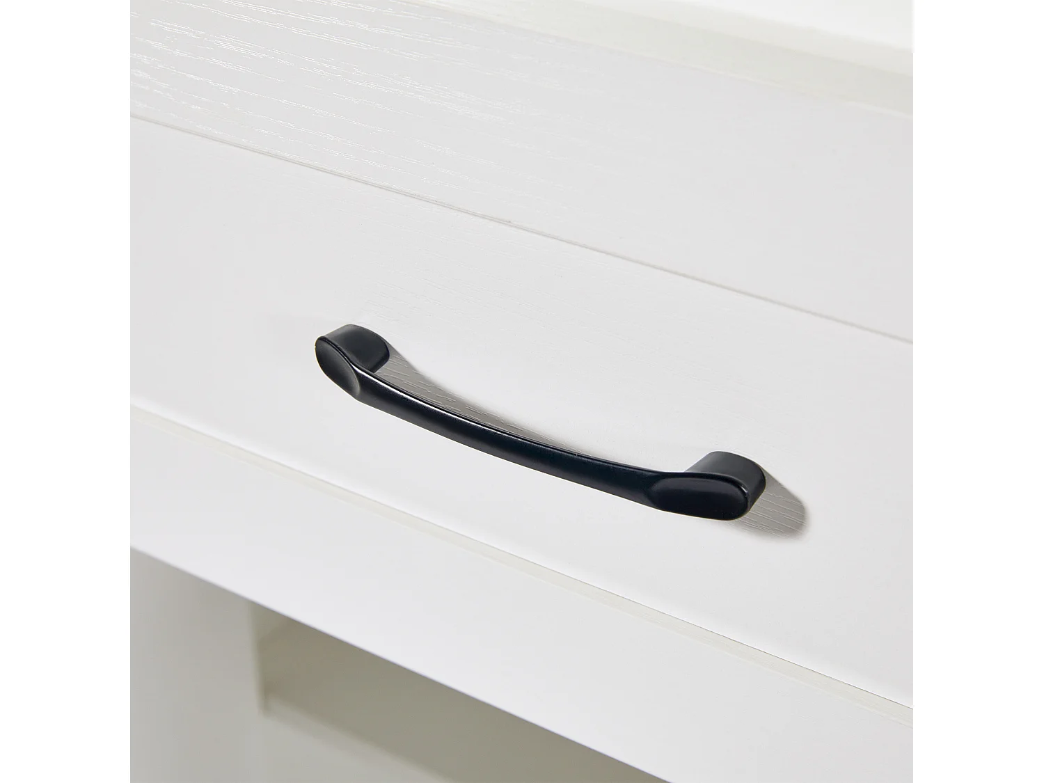 Kitchen island with 2 doors and 2 drawers - Extendable top - 133(202)x59x93.5 cm - Seats 2 to 6 - White and natural finish
