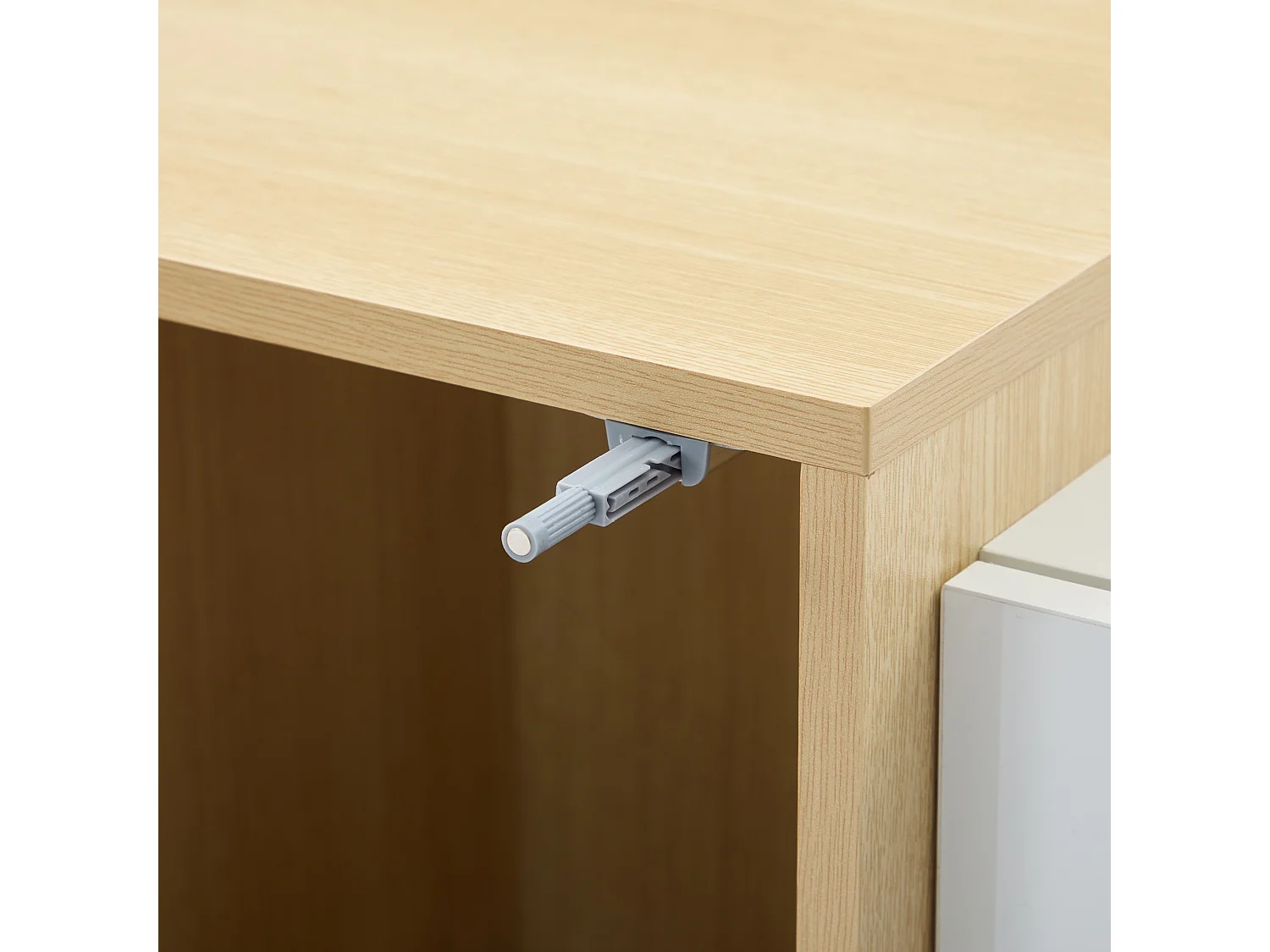 Glossy sideboard 140x35x81cm - with 2 doors - with 4 drawers - MDF - white