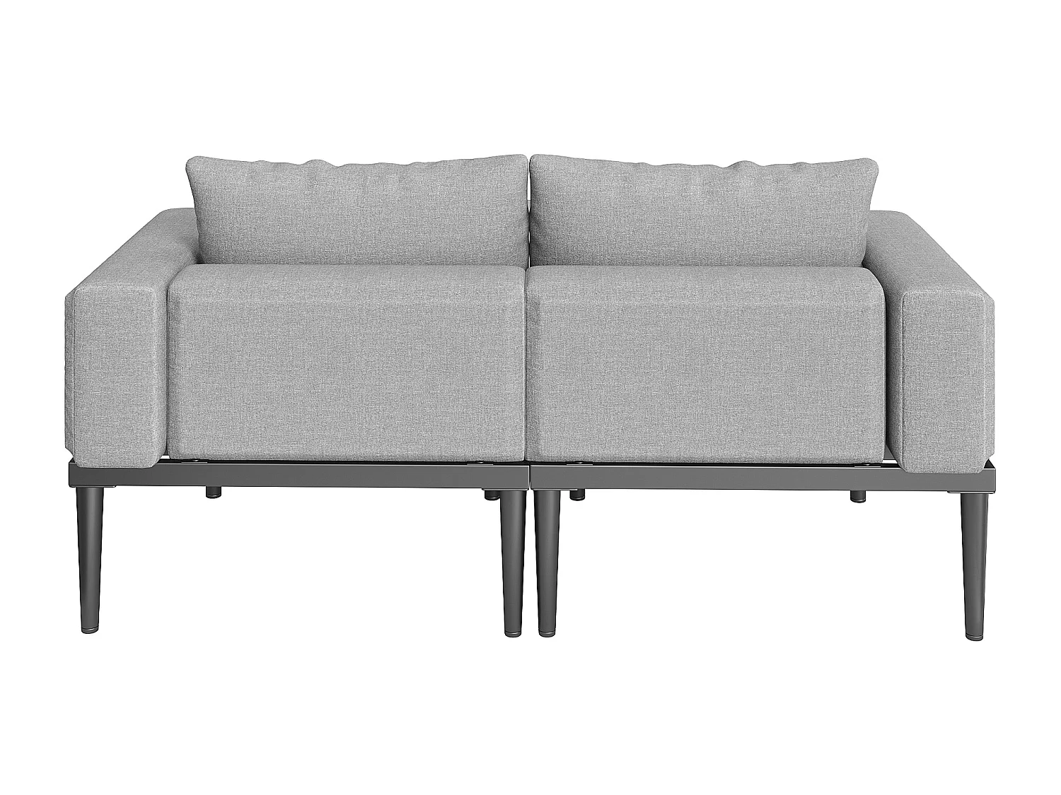 Double Sofa Bed for Outdoor Patio 150x140x30cm - Waterproof Multifunctional Sofa Bed - With Shelf - Metal, Polyester - Grey