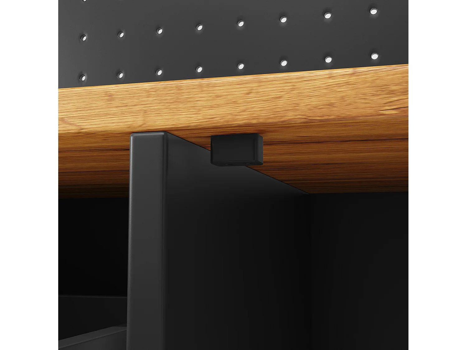 Kitchen sideboard 145x39x171 cm - 4 glass doors - 4 drawers - wine rack - with LED lighting - Black