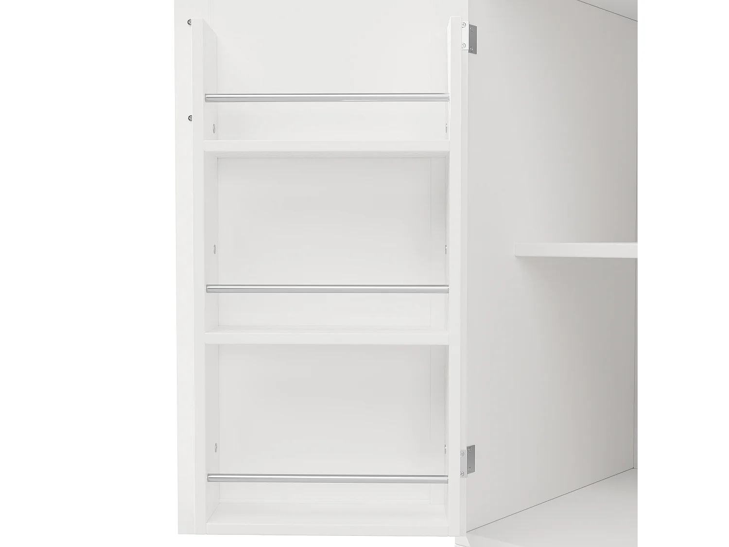 Kitchen Sideboard 120x188cm with LED, Drink & Snack Holder, 4 Doors and 2 Spacious Drawers - White