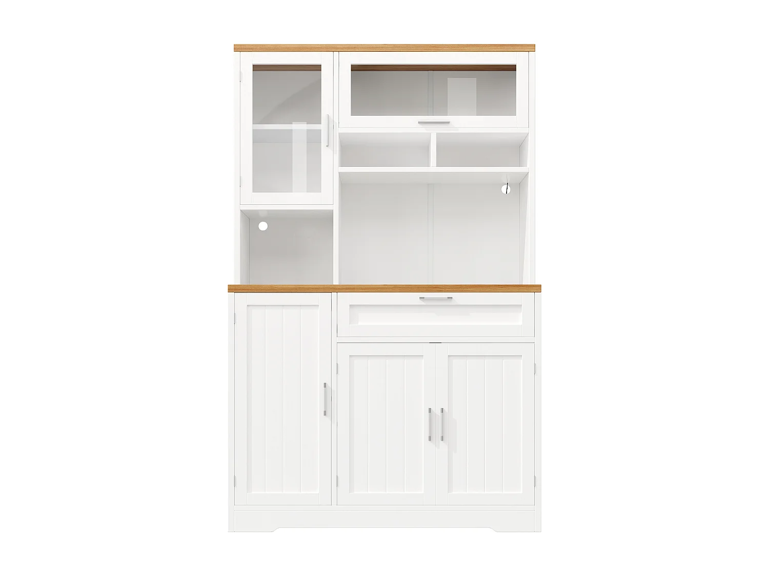 Kitchen cabinet - 104x40x180 cm - with 4 doors and 1 drawer - with LED lighting - White