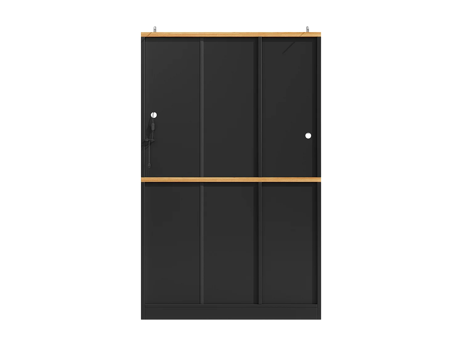 Kitchen cabinet - 104x40x180 cm - with 4 doors and 1 drawer - with LED lighting - Black
