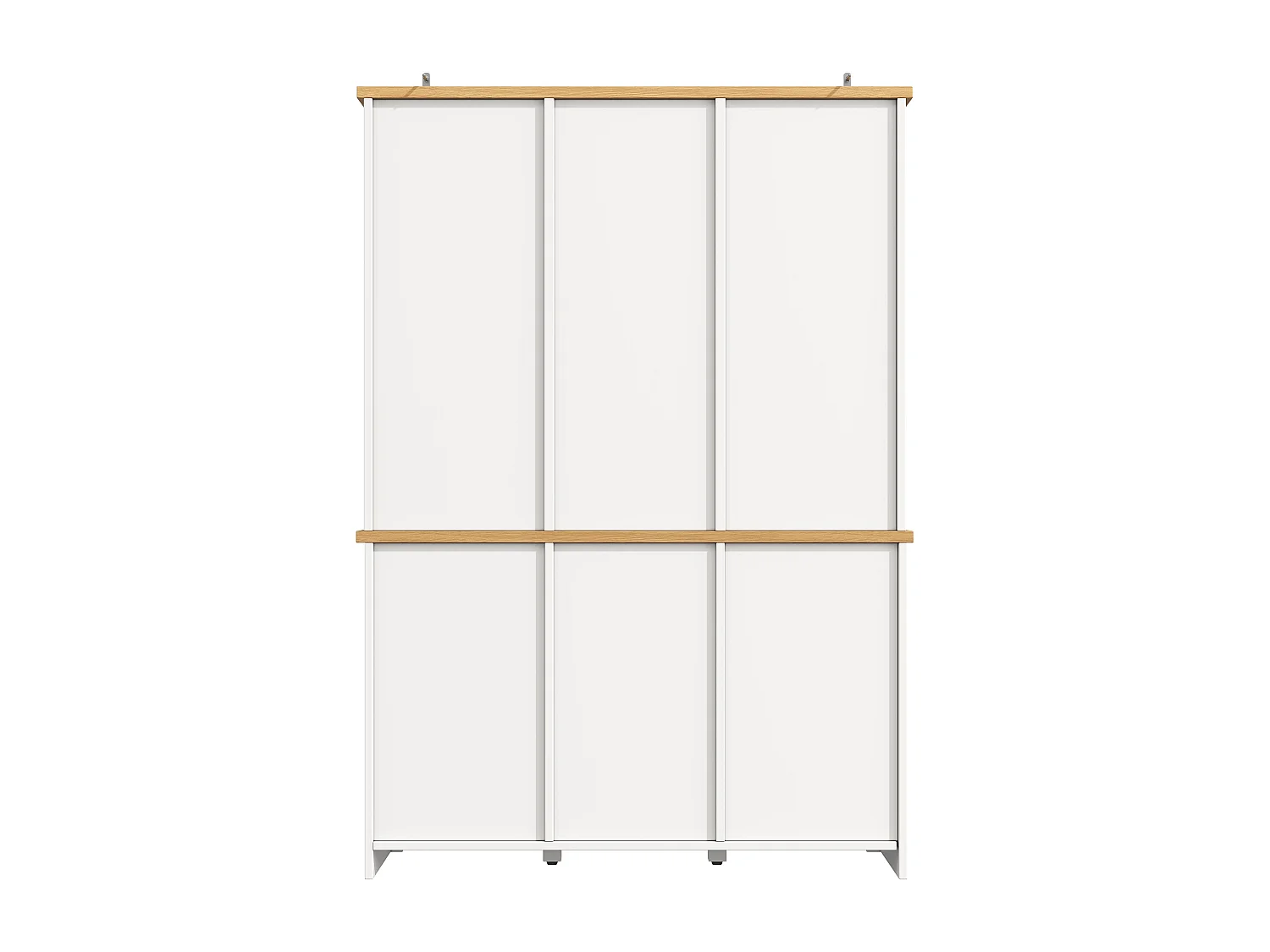 Kitchen Sideboard 120x185cm with 5 Drawers and Removable Bottle Holder, Tall Cabinet with Glass Door - White