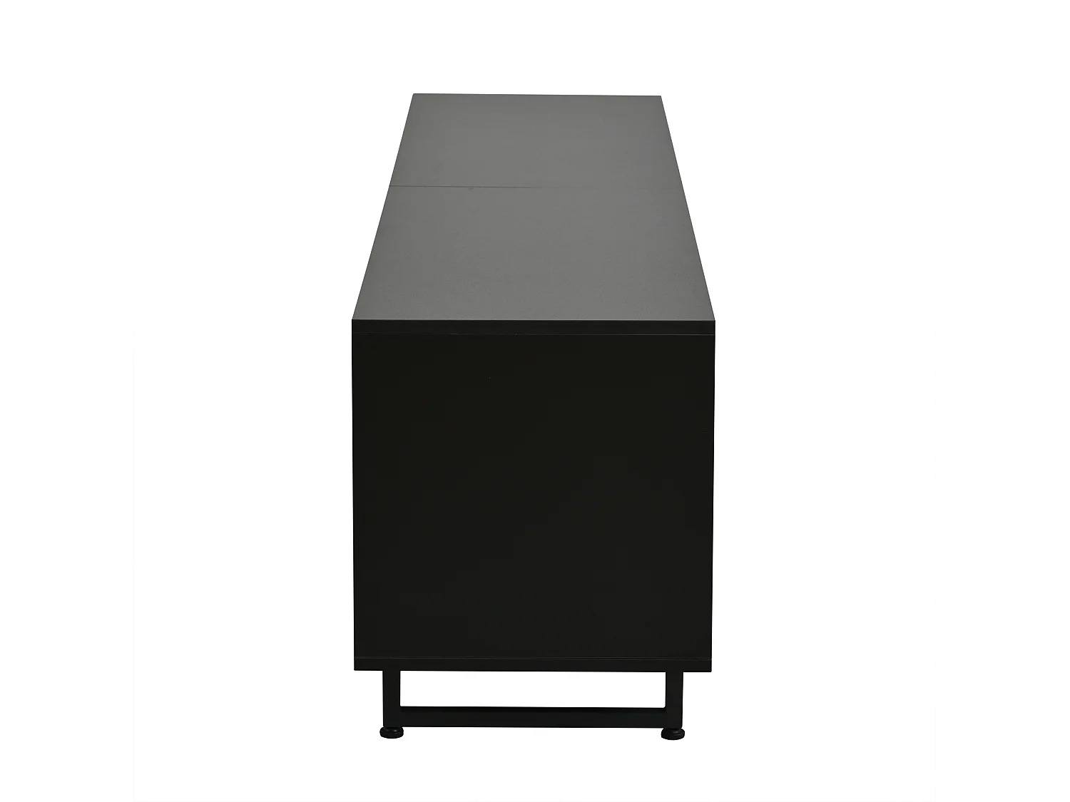 TV Stand 180x40x50 cm - 4 doors - for TVs up to 80 inches - metal legs - natural + black