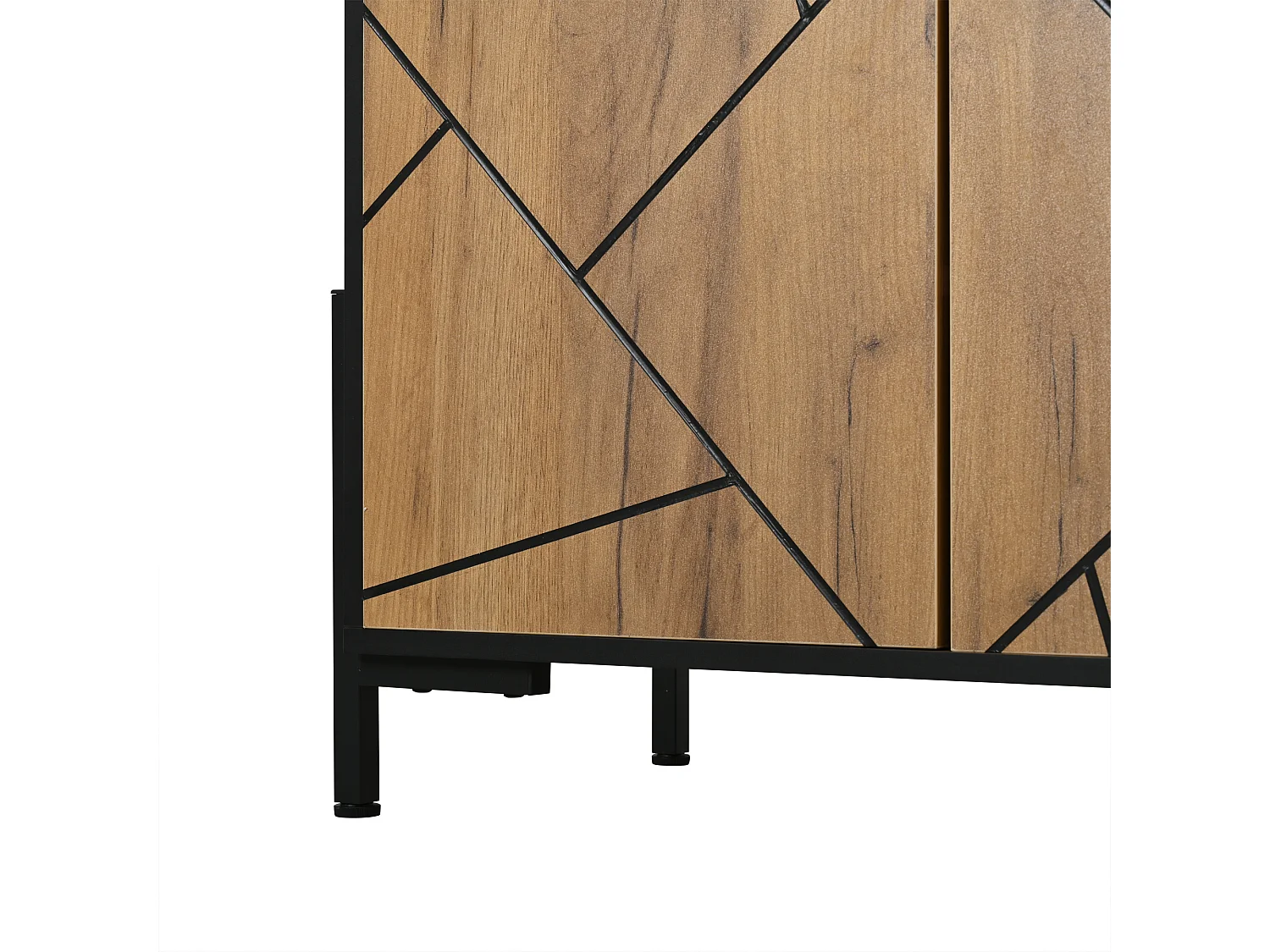 TV Stand 153x40x50 cm - 4 Doors - Fits TVs up to 65 inches - Sturdy Legs - MDF - Natural