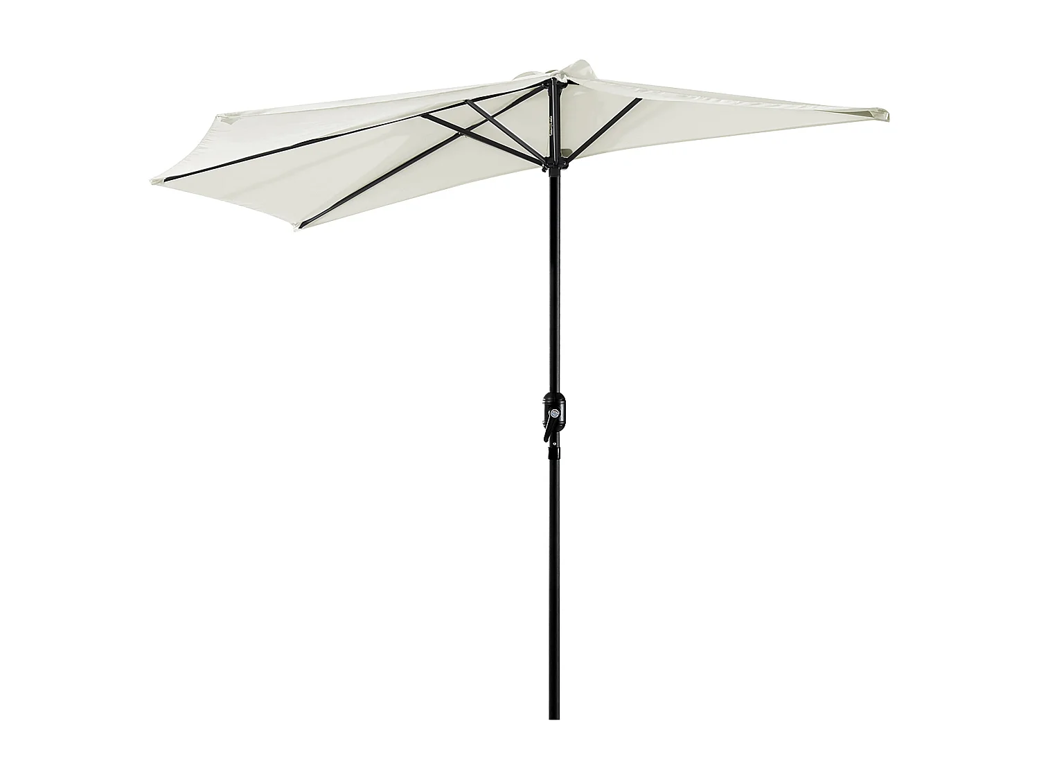 Ombrellone semicircolare 2.7x1.5 m con apertura a manovella
