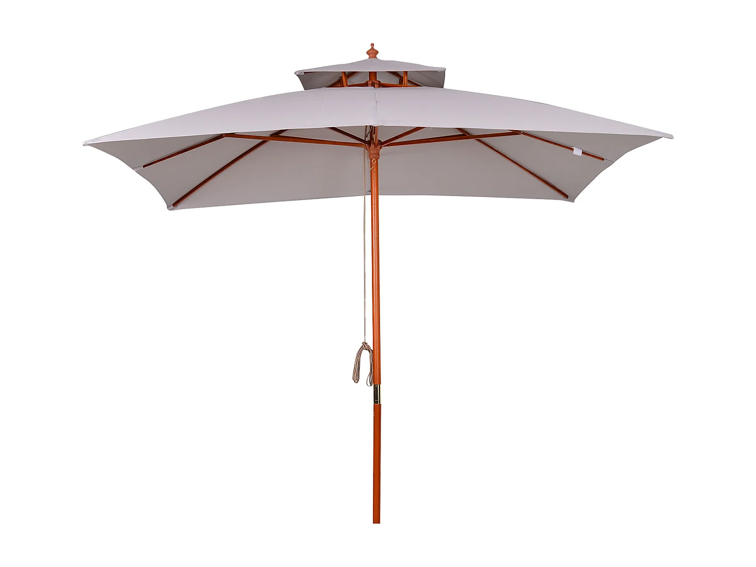 Ombrellone da giardino 3x3m a 8 stecche copertura a 2 livelli grigio