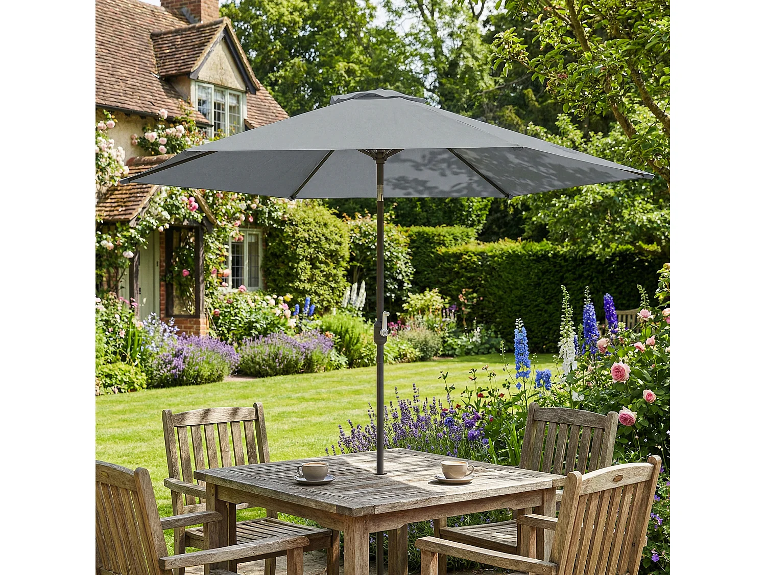 Ombrellone da giardino 3x3 m inclinabile grigio