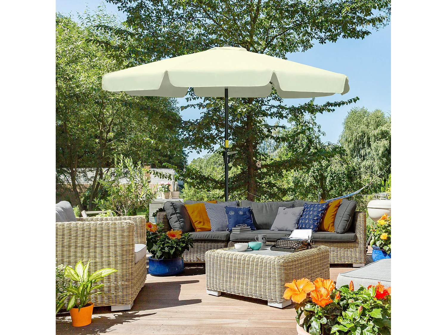Ombrellone da giardino e terrazza ø2.7x2.5 m beige