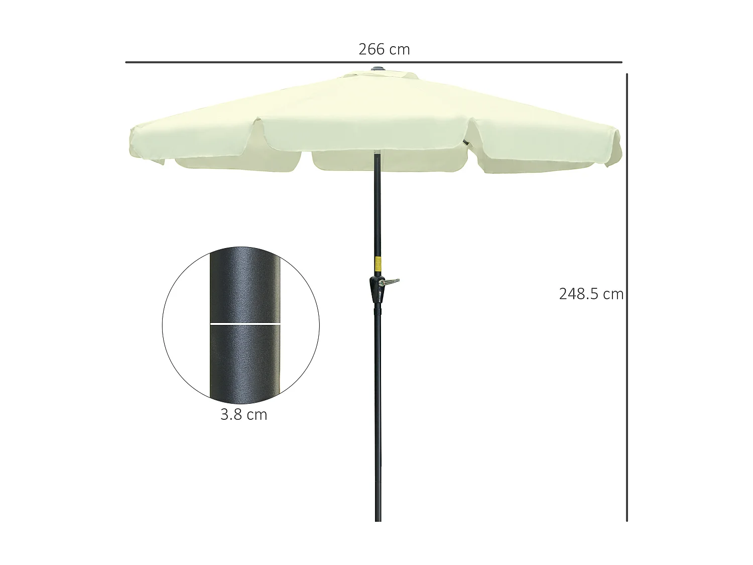 Ombrellone da giardino e terrazza ø2.7x2.5 m beige