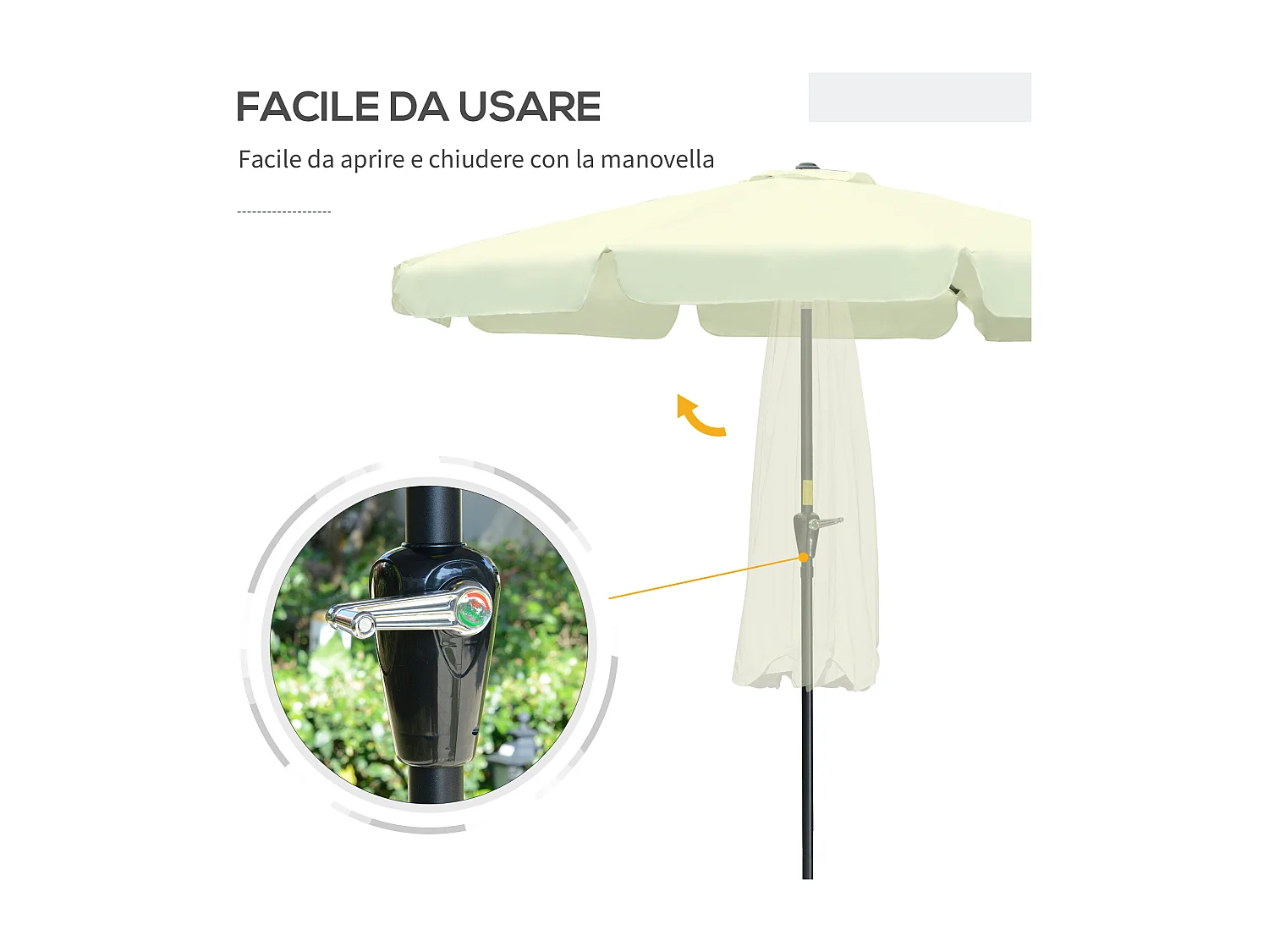 Ombrellone da giardino e terrazza ø2.7x2.5 m beige