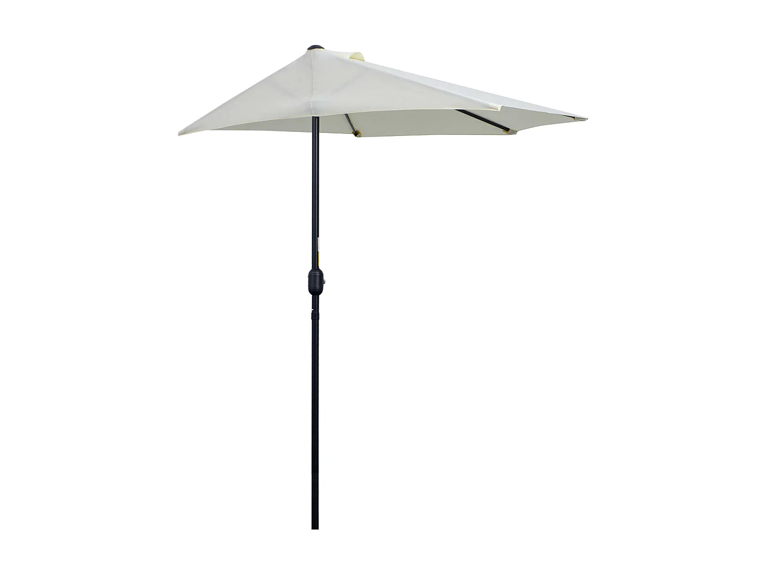 Ombrellone mezzaluna da terrazza con apertura a manovella beige
