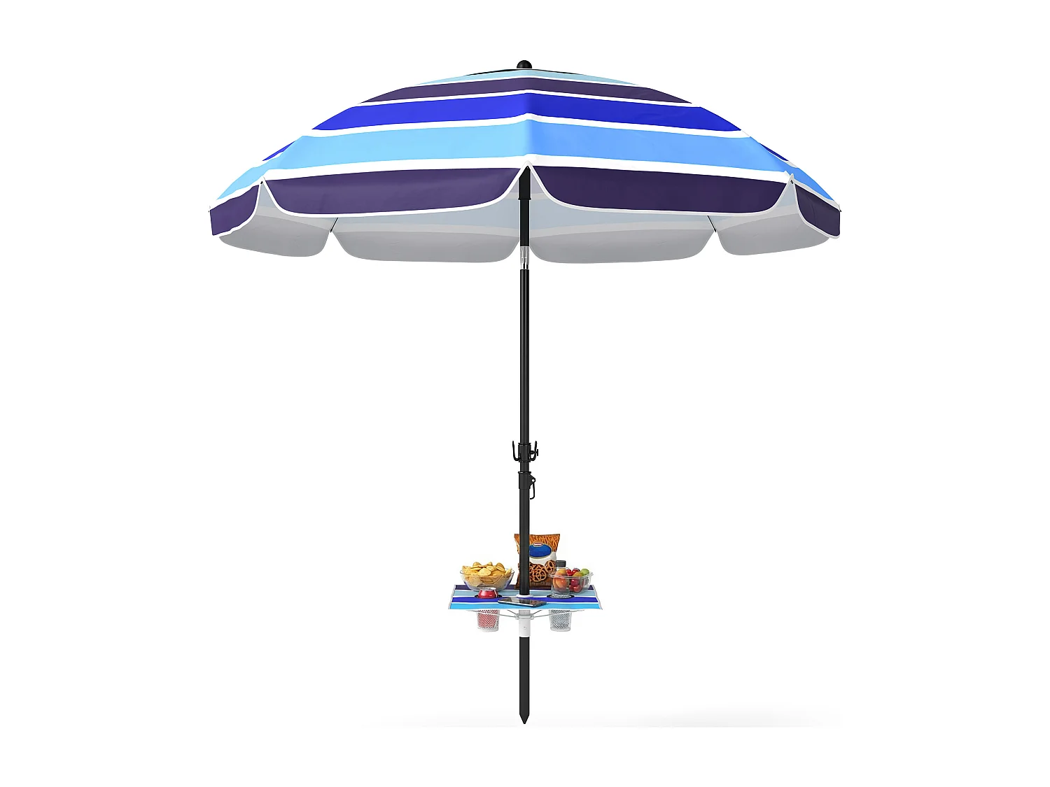 Ombrellone da spiaggia con tavolino multicolore