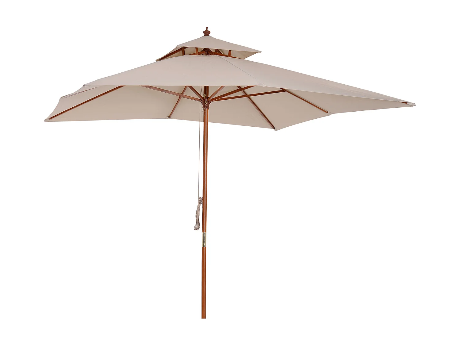 Ombrellone da giardino 3x3m a 8 stecche copertura a 2 livelli