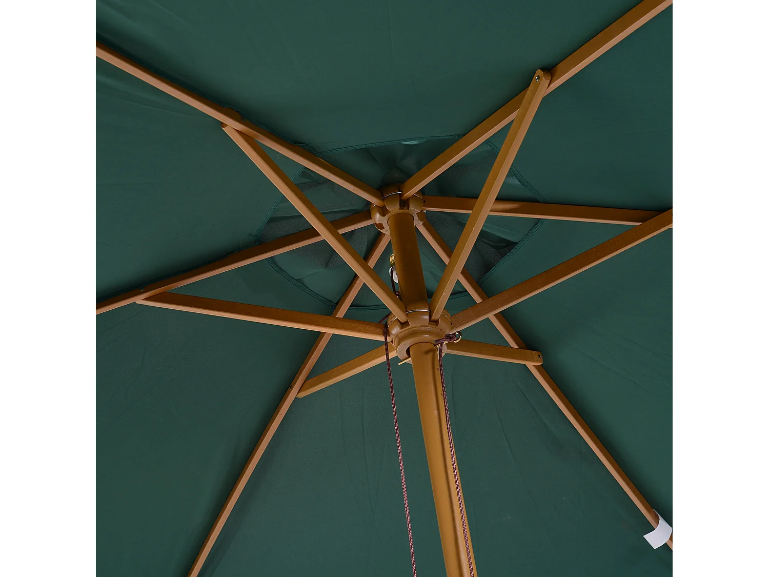 Ombrellone da giardino 2.5x2.3 m a 6 stecche verde scuro