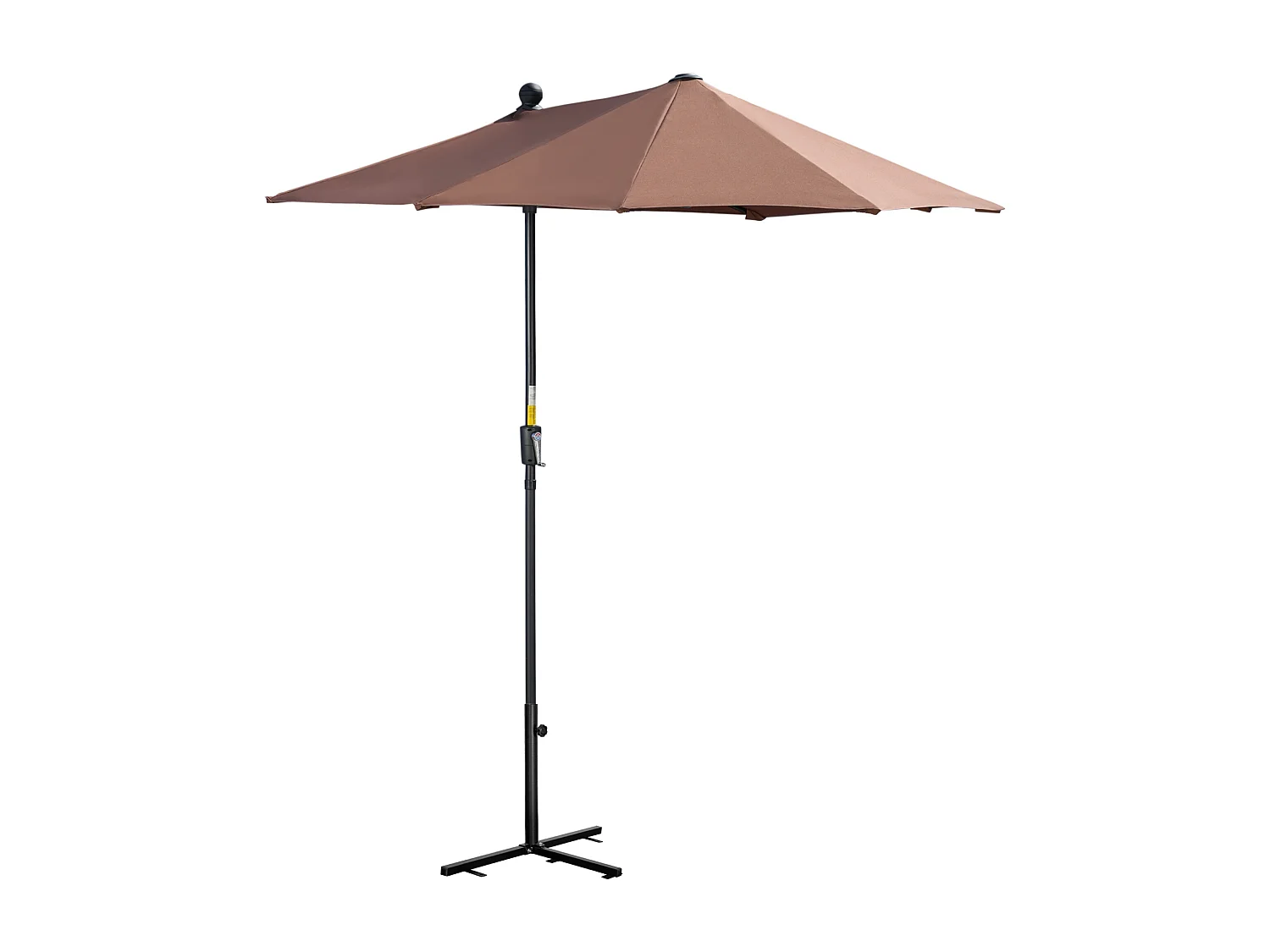 Ombrellone a mezzaluna 2x2 m con manovella color caffè