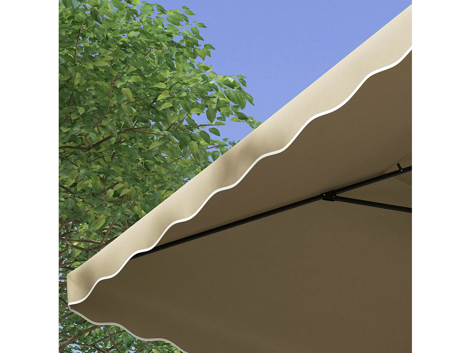 Ombrellone da giardino decentrato 2.5x2.5m con manovella cachi