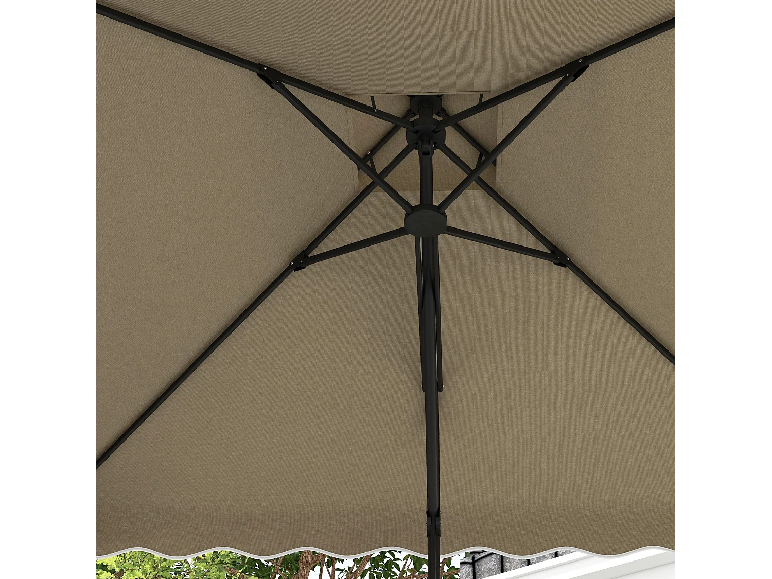Ombrellone da giardino decentrato 2.5x2.5m con manovella cachi