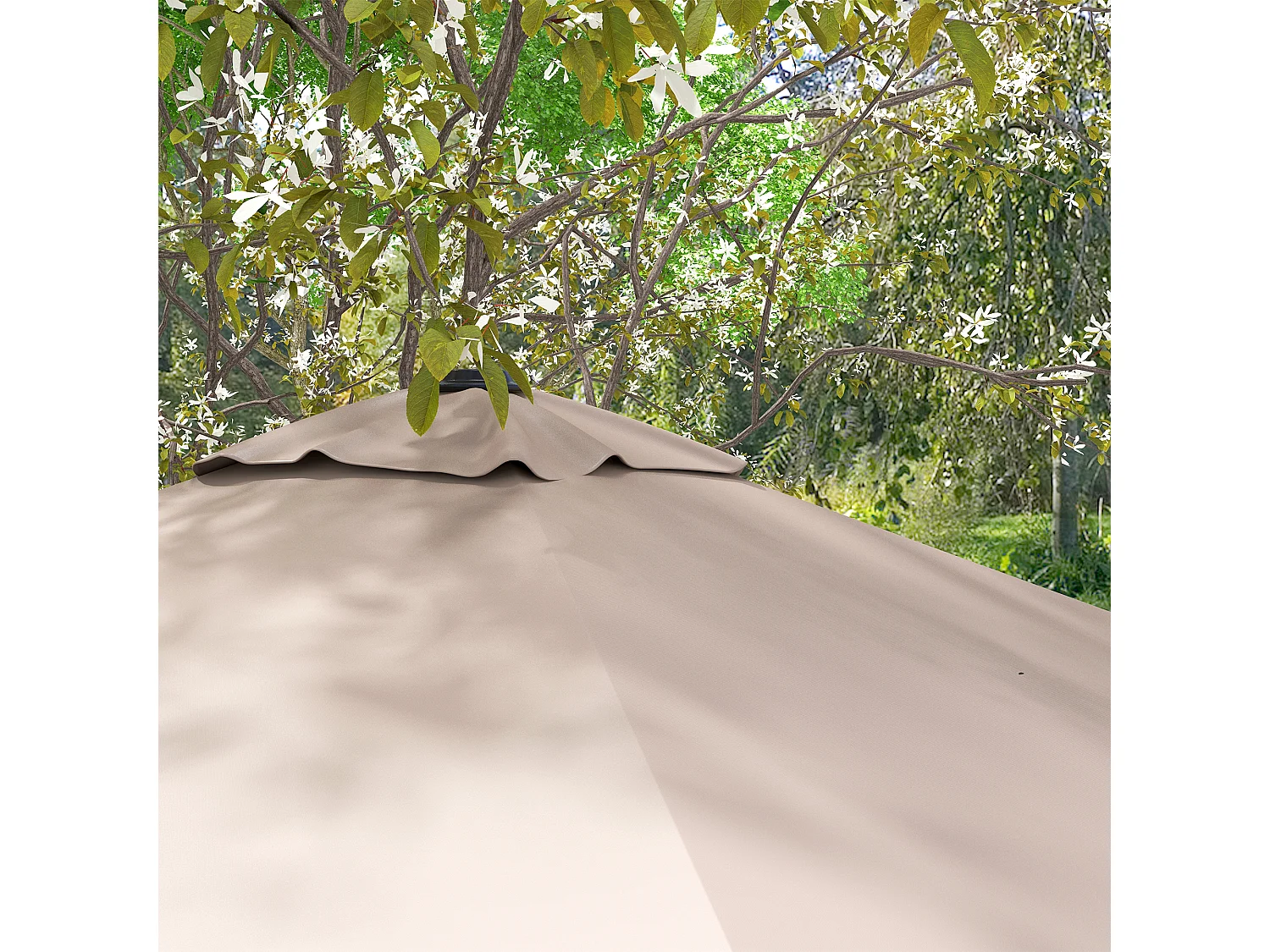 Ombrellone 3x3 m a 8 stecche in alluminio e poliestere color khaki