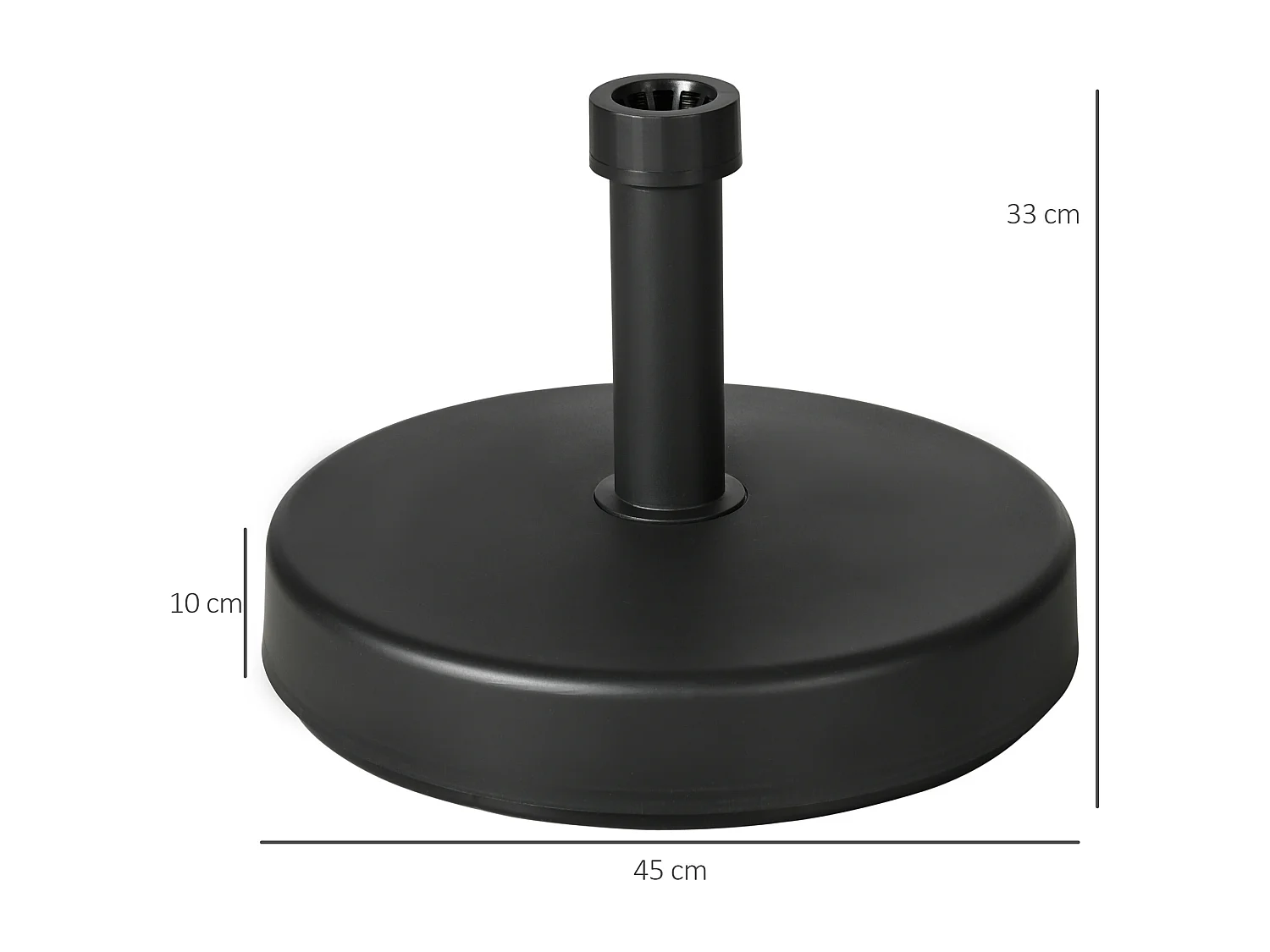 Base per ombrellone da giardino in pp max 18kg di peso nero