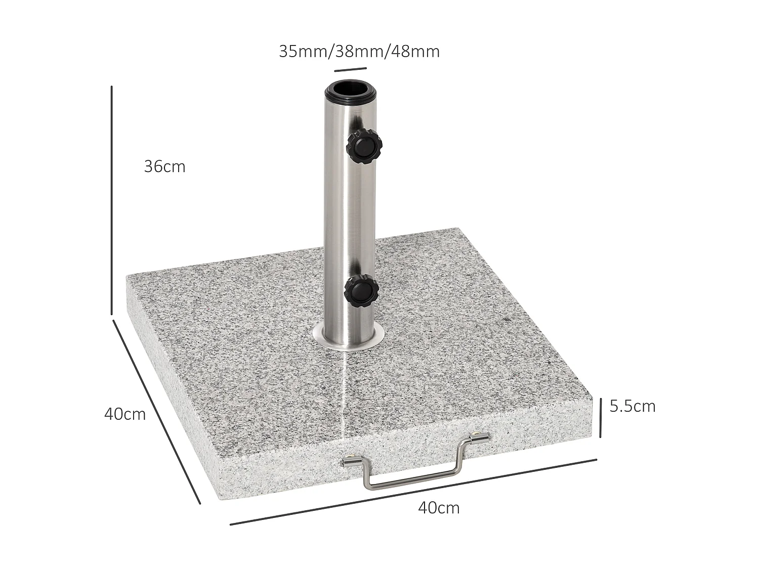 Supporto base per ombrellone da giardino con palo da 35mm-48mm