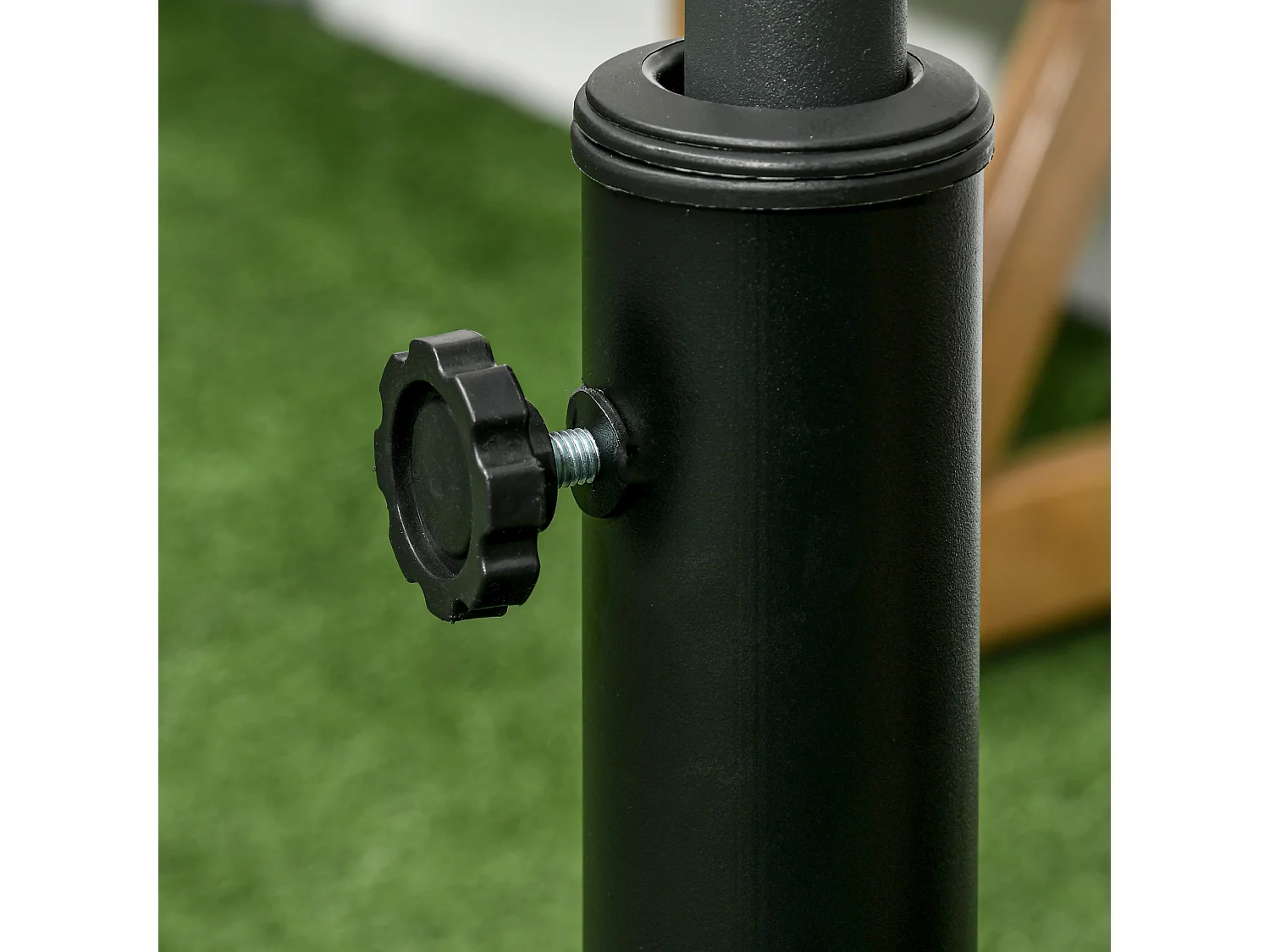 Base per ombrellone da 23.5kg con 2 manovelle e rotelle nera