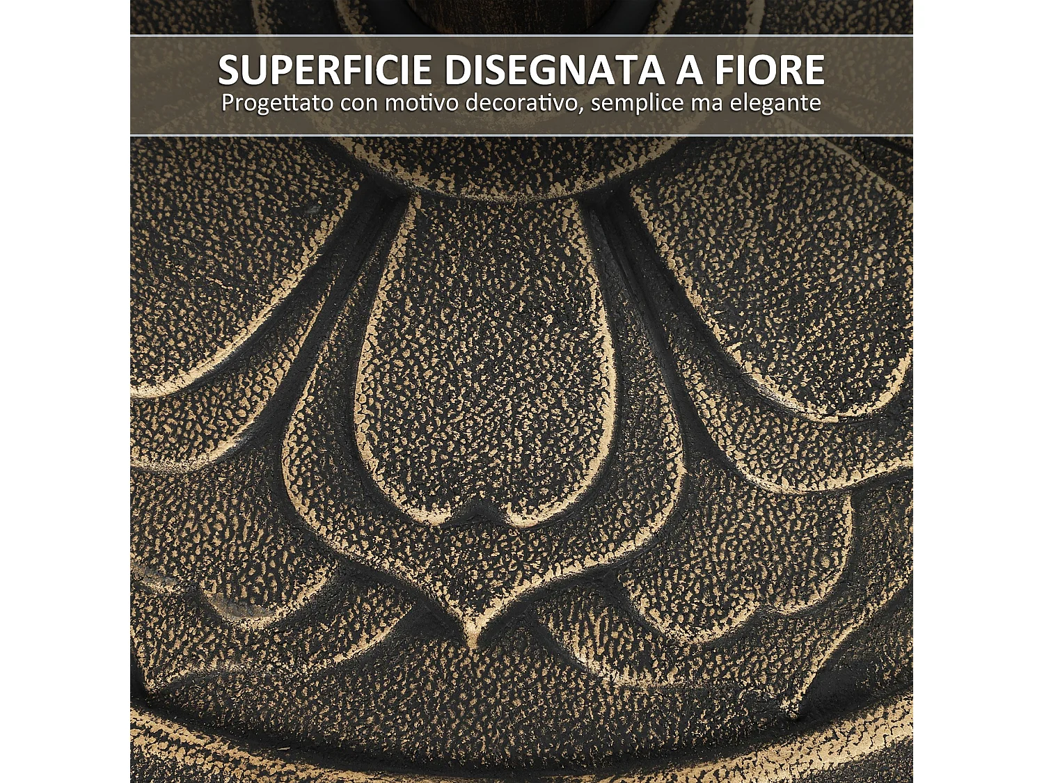 Base per ombrellone da 12 kg con manovella Ø46x33 cm bronzo