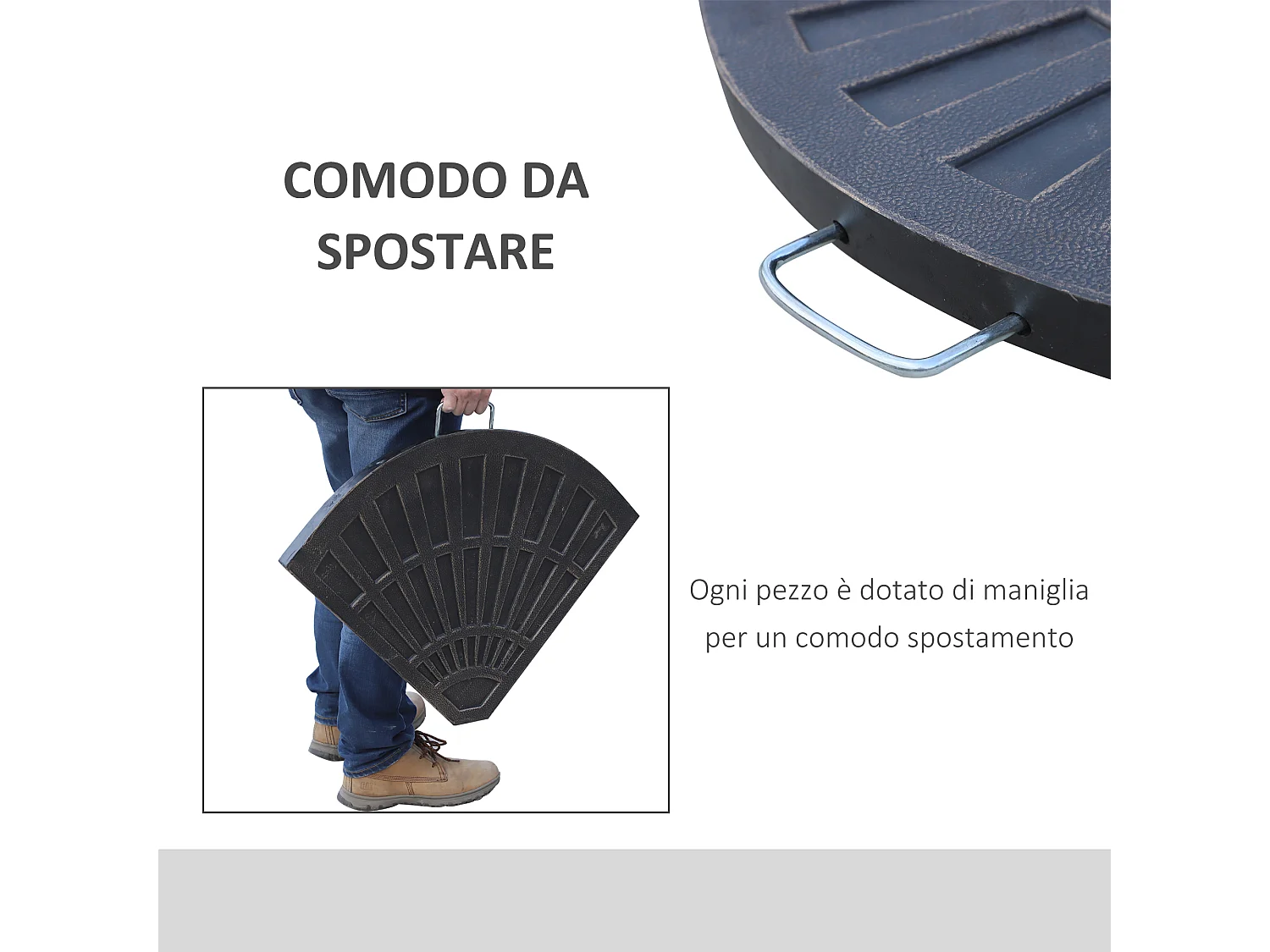 Set 2 pesi per ombrellone a base a croce da 28 kg totali color bronzo