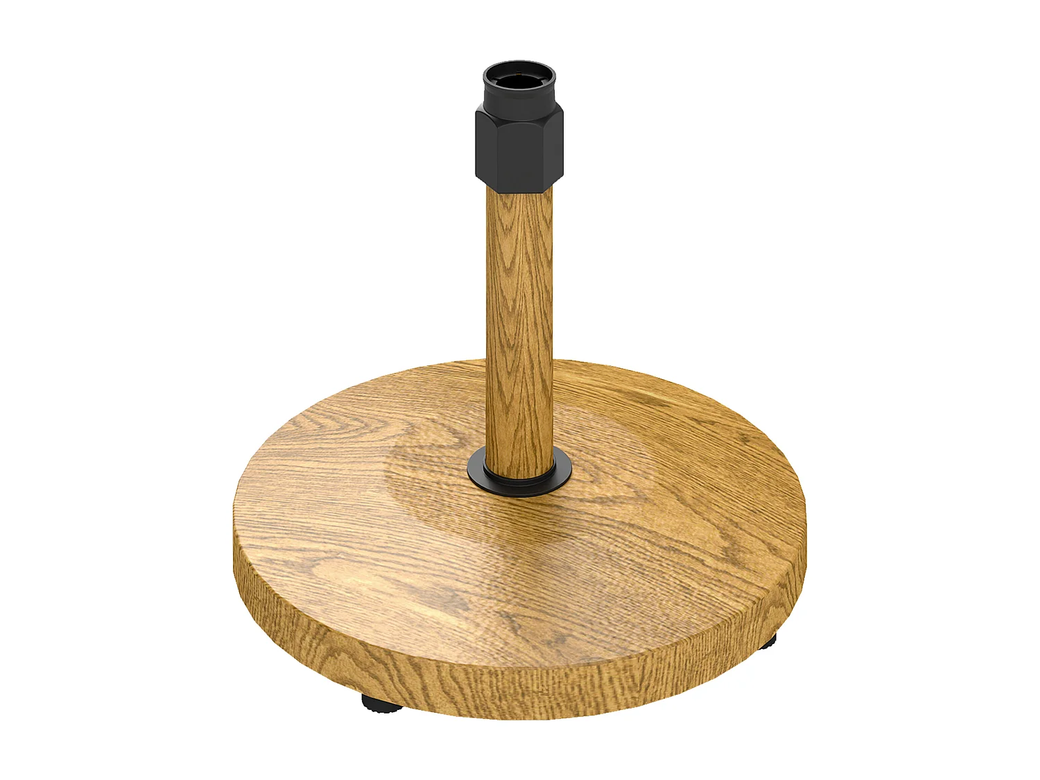 Base per ombrellone a 4 ruote in cemento metallo Ø48x44 cm color legno