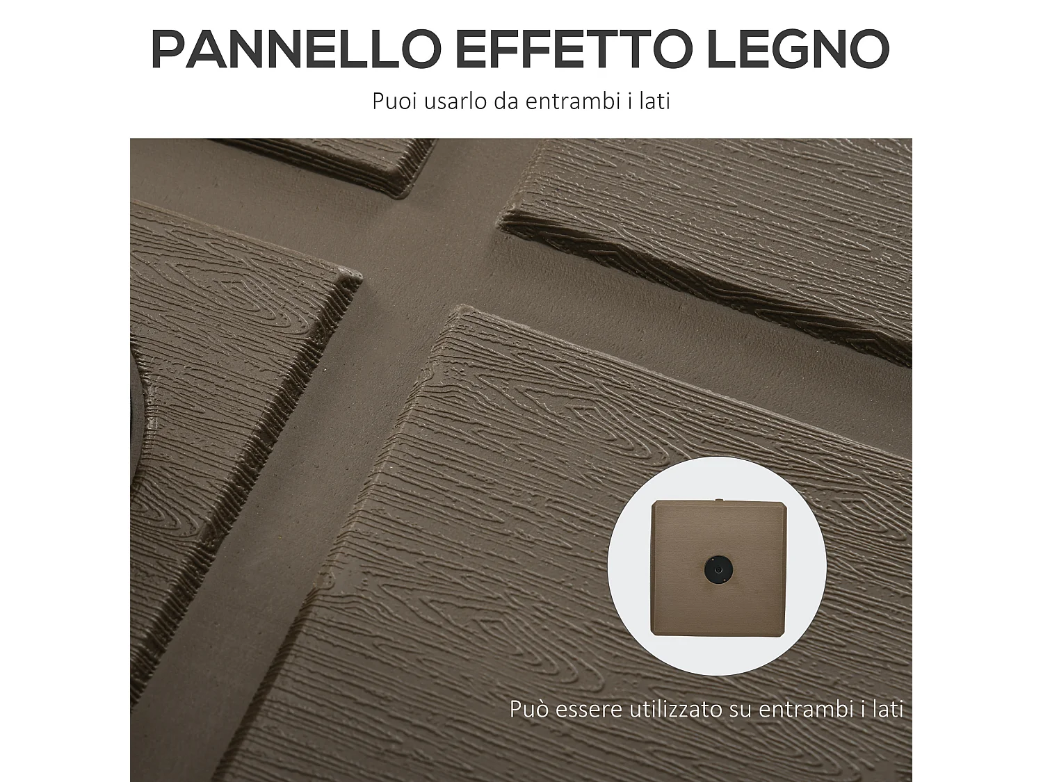Base per ombrellone riempibile in hdpe e acciaio marrone