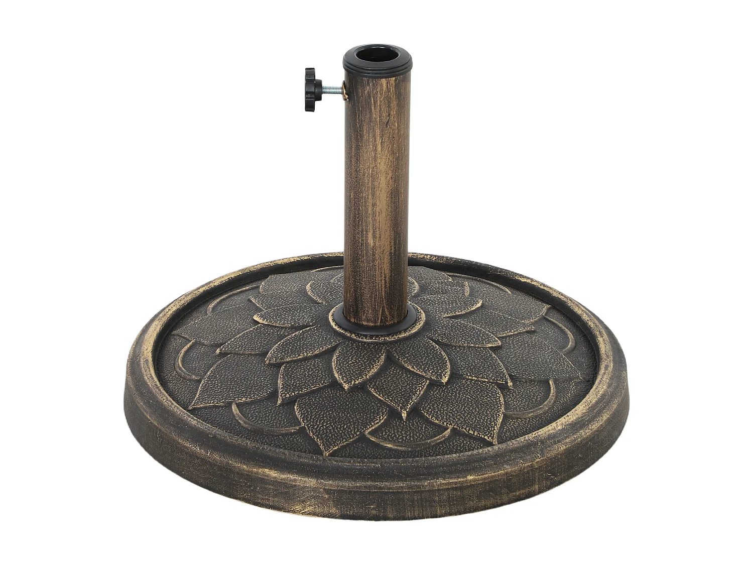 Base per ombrellone da 12 kg con manovella in resina metallo e cemento