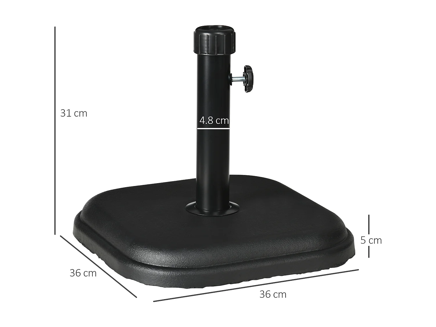 Base per ombrellone da giardino in plastica e cemento da 11kg