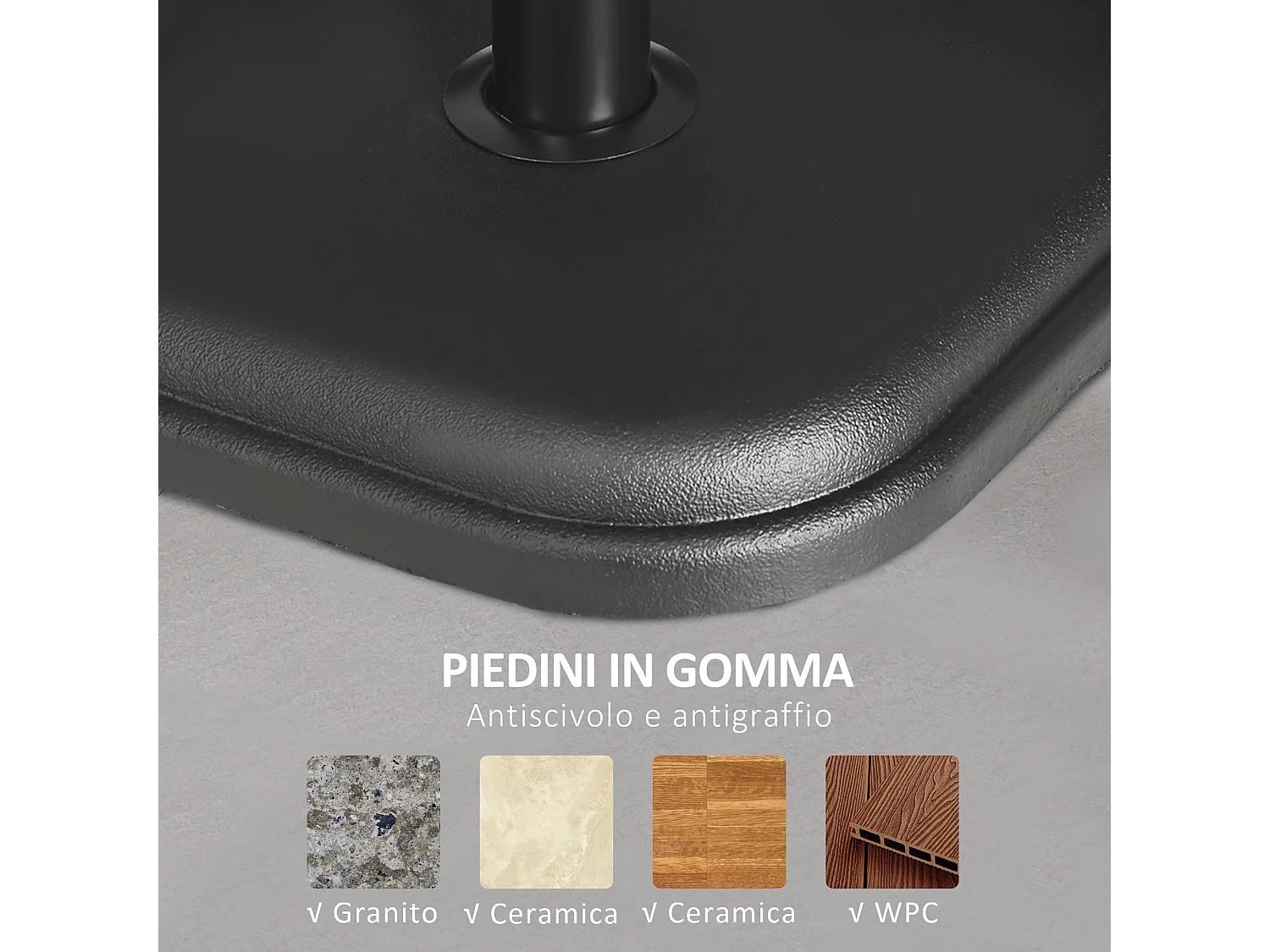 Base per ombrellone da giardino in plastica e cemento da 11kg