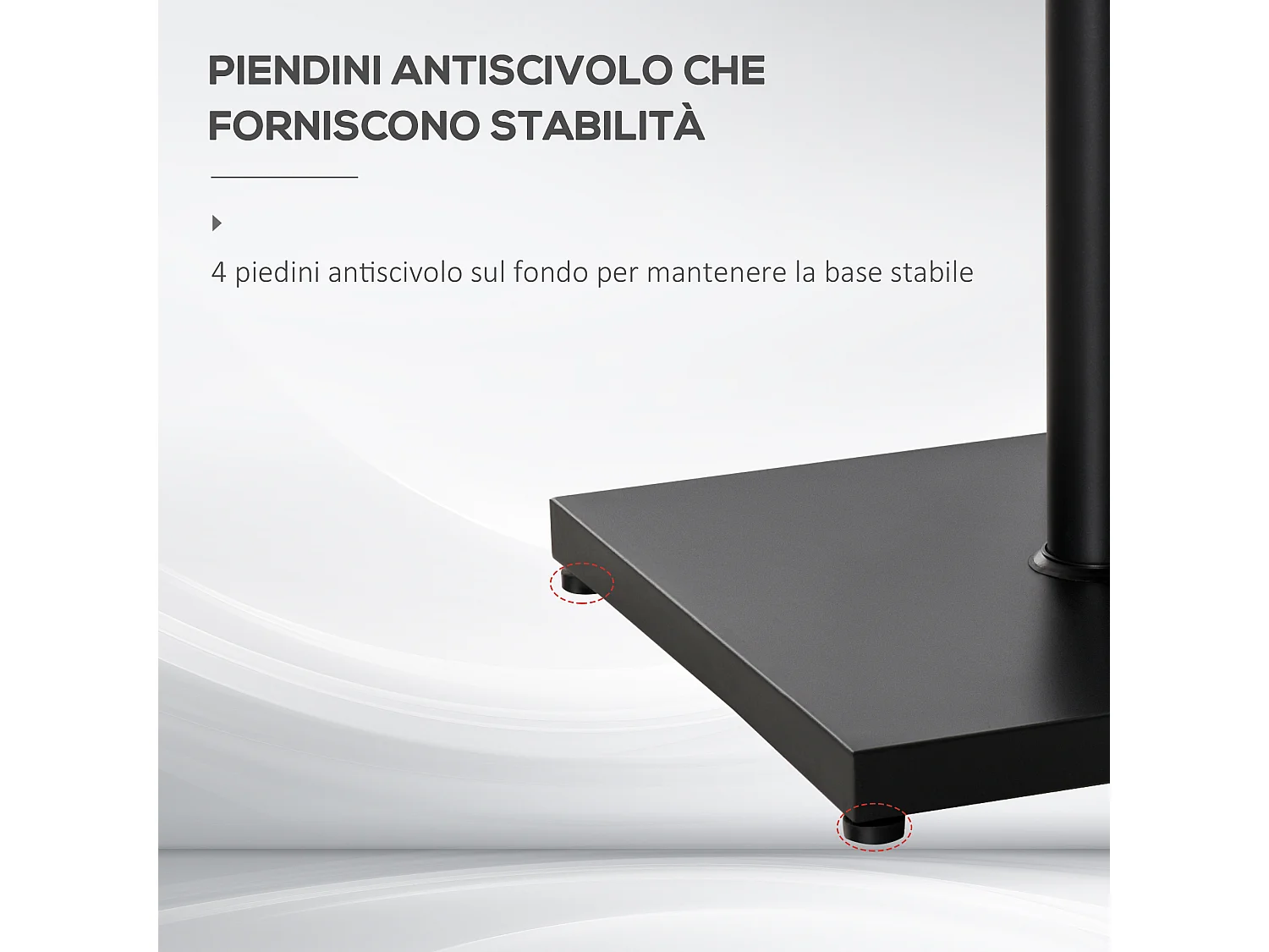 Base per ombrellone quadrata peso 18kg per pali ø3 3.5 3.8 cm