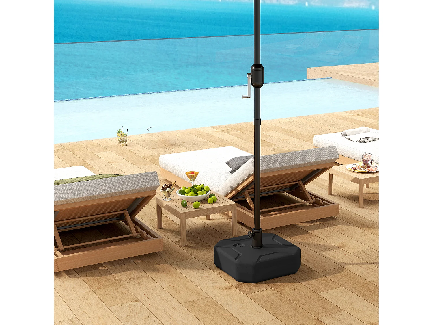 Base per ombrellone riempibile con sabbia o acqua fino 25kg nero