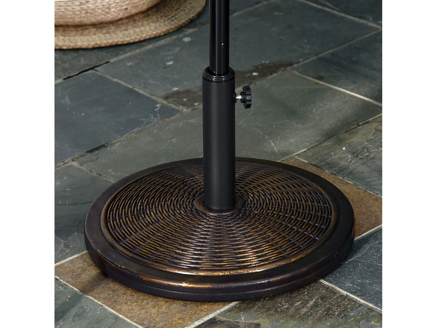 Base per ombrellone da giardino da 14 kg con effetto rattan bronzo