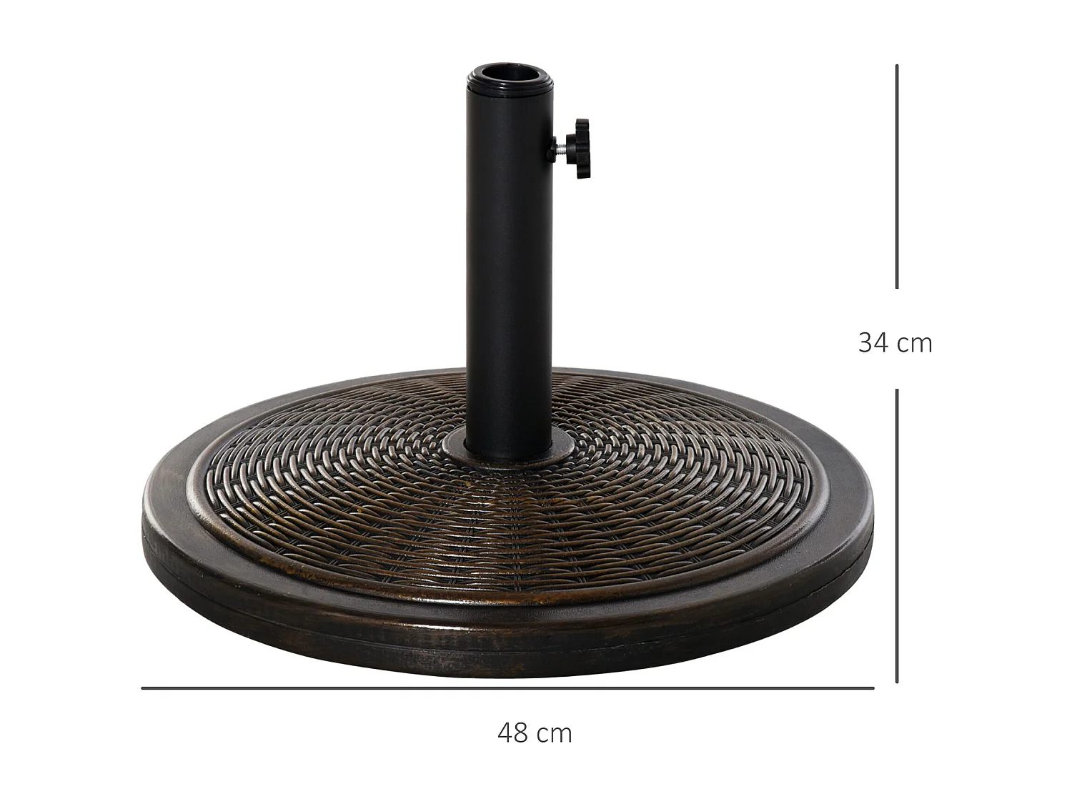 Base per ombrellone da giardino da 14 kg con effetto rattan bronzo