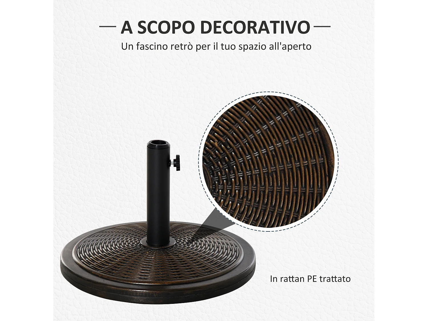 Base per ombrellone da giardino da 14 kg con effetto rattan bronzo