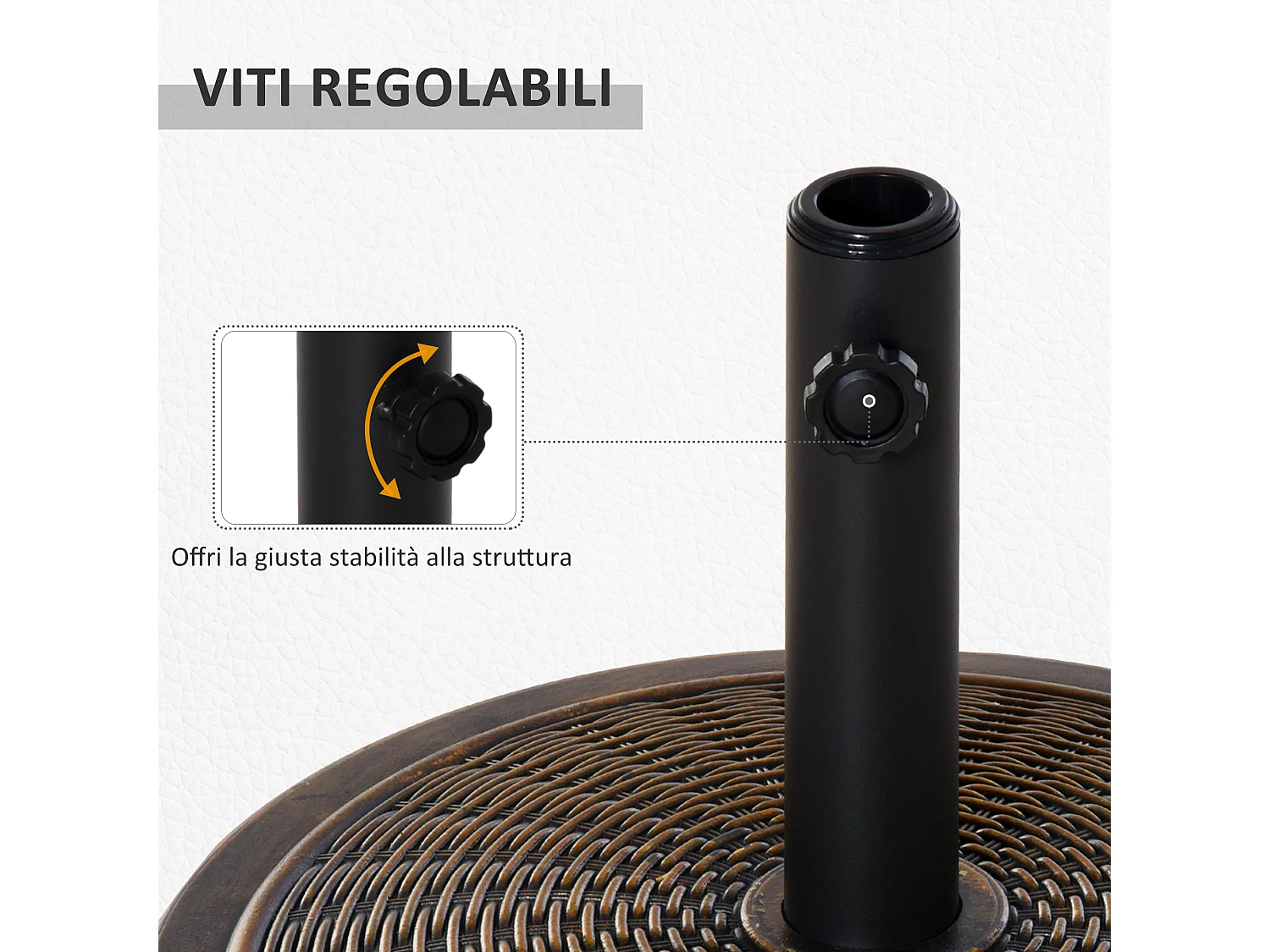 Base per ombrellone da giardino da 14 kg con effetto rattan bronzo