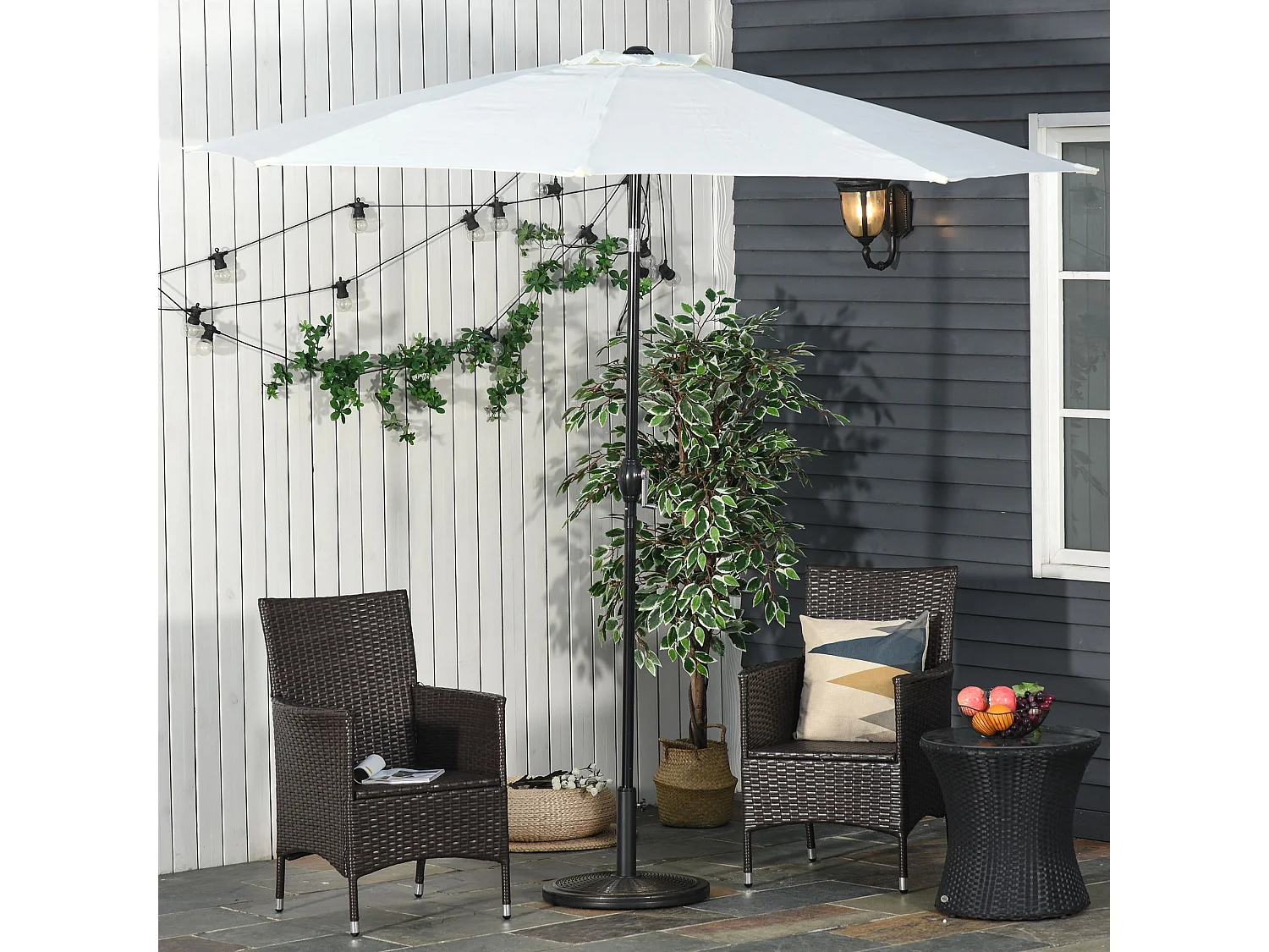 Base per ombrellone da giardino da 14 kg con effetto rattan bronzo