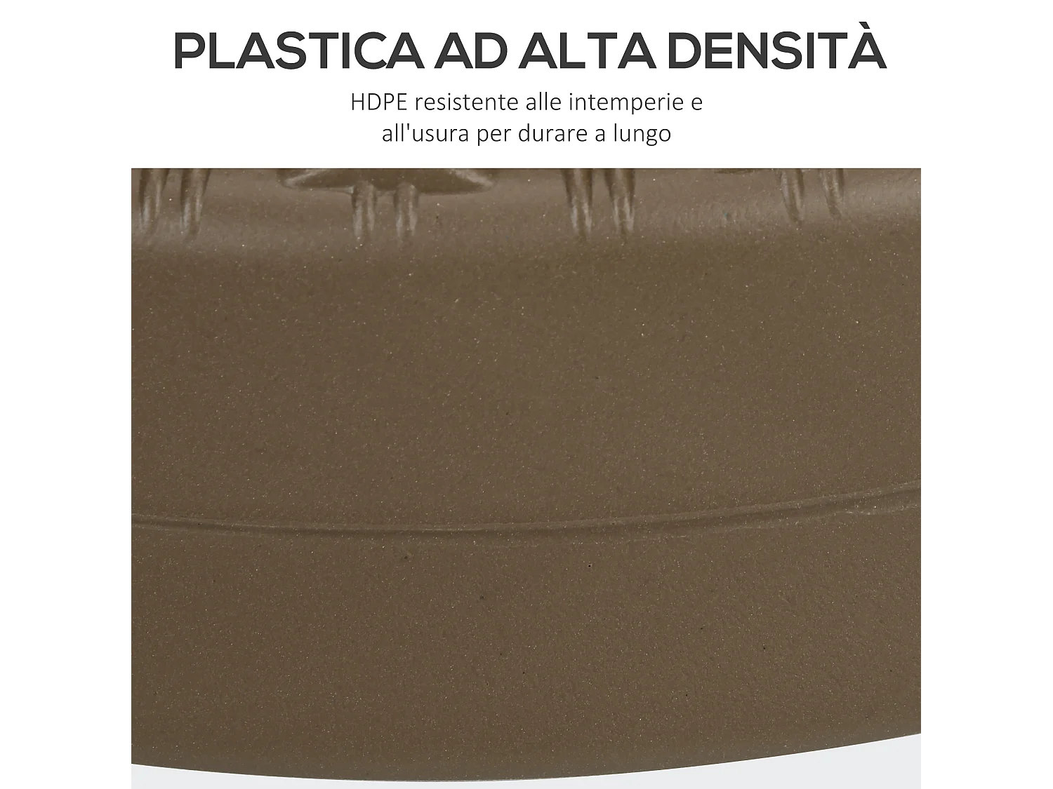 Base per ombrellone con manopole incorporate in hdpe e acciaio marrone