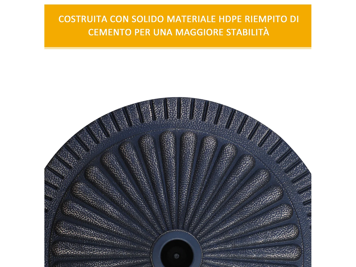 Base ombrellone rotonda per pali ø38-48mm con decorazione