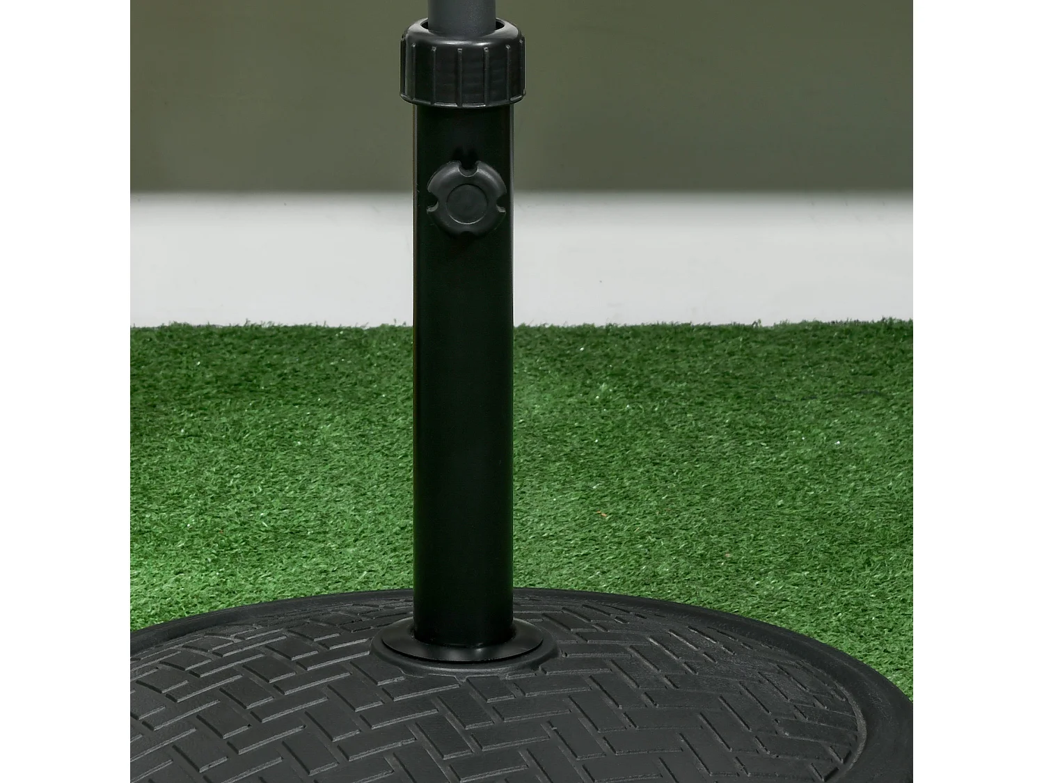 Base per ombrellone rotonda da 14kg in metallo e cemento nero