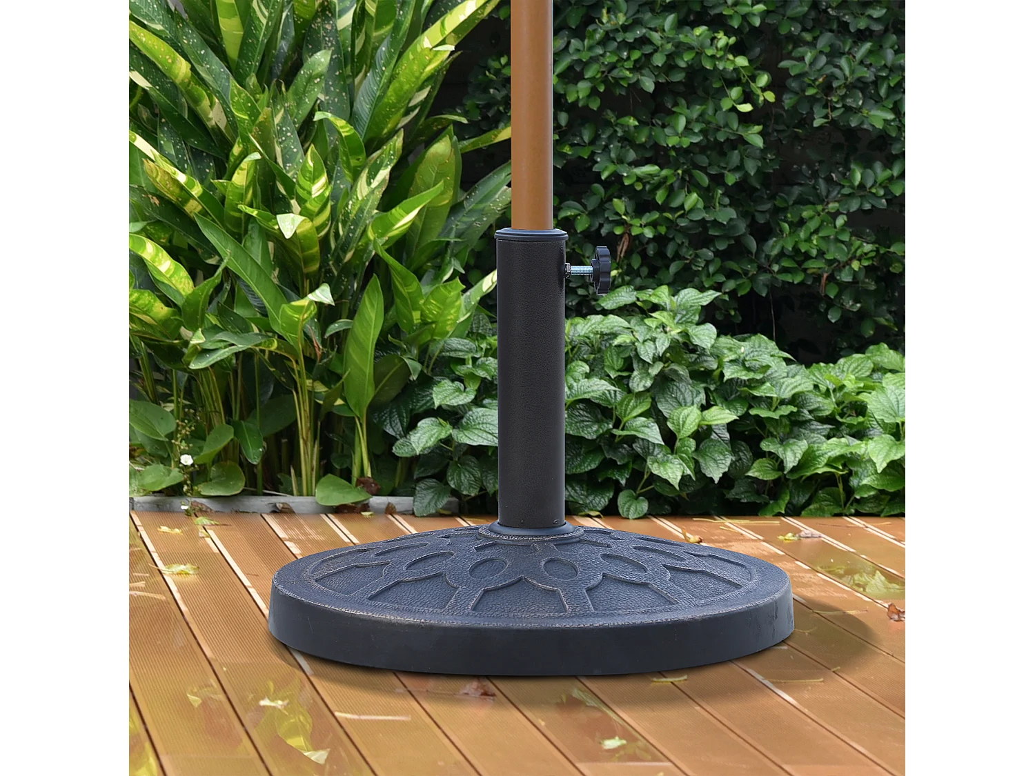 Base per ombrellone rotonda Ø45cm in resina e acciaio colore bronzo