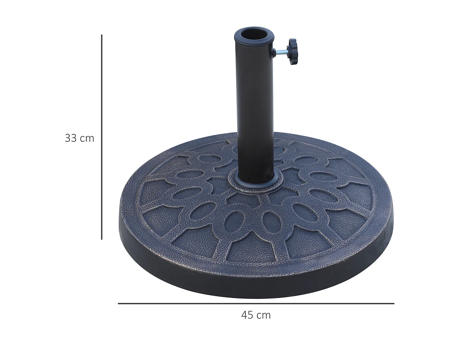 Base per ombrellone rotonda Ø45cm in resina e acciaio colore bronzo