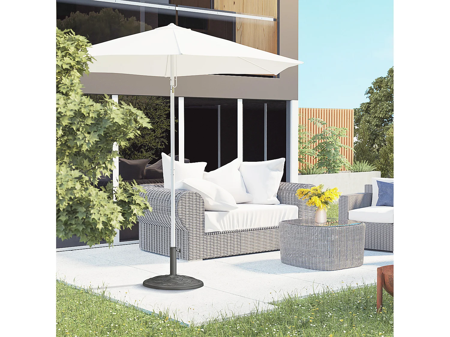 Base ombrellone in resina 19kg ø54.5cm per giardino