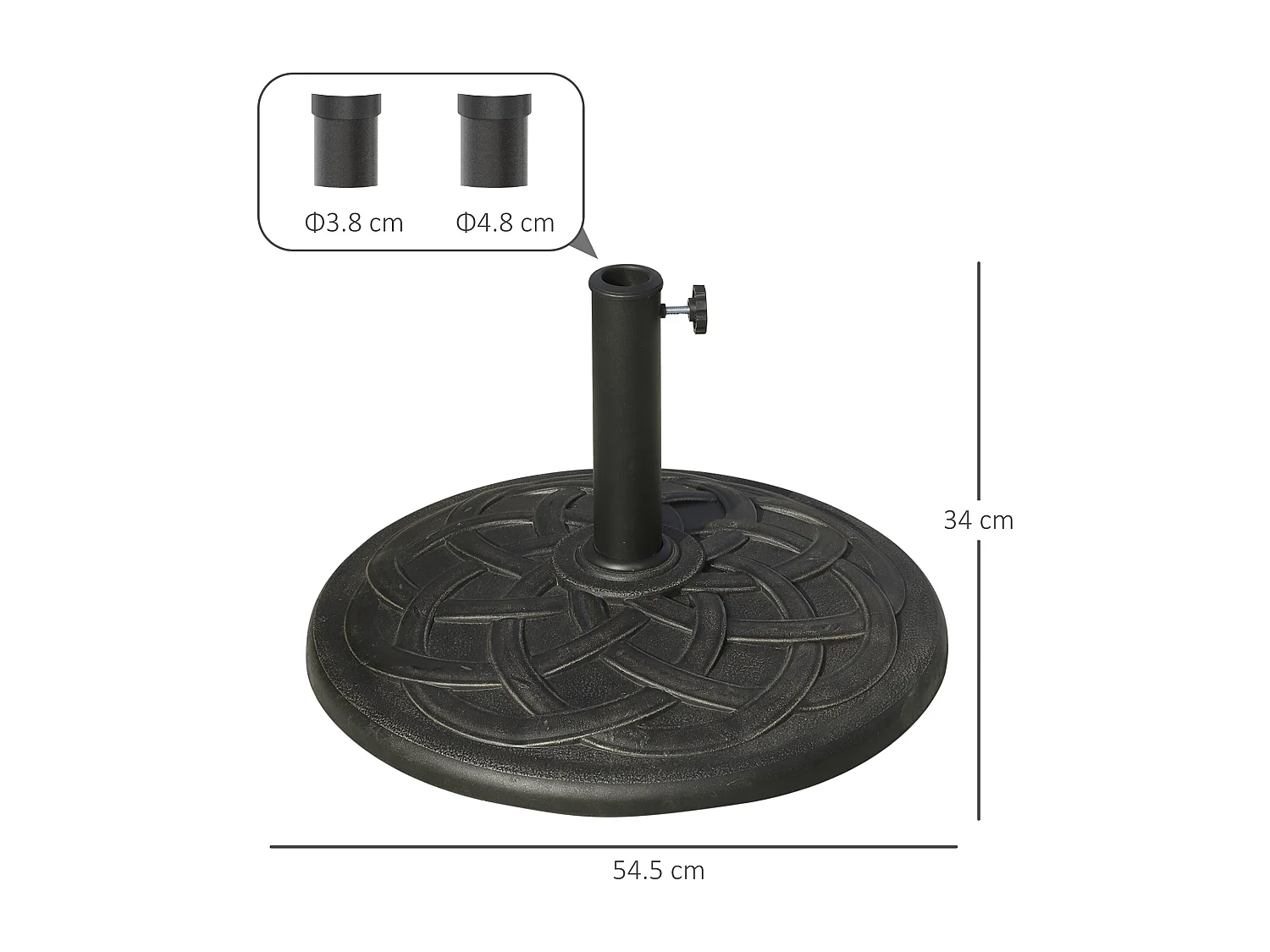 Base ombrellone in resina 19kg ø54.5cm per giardino