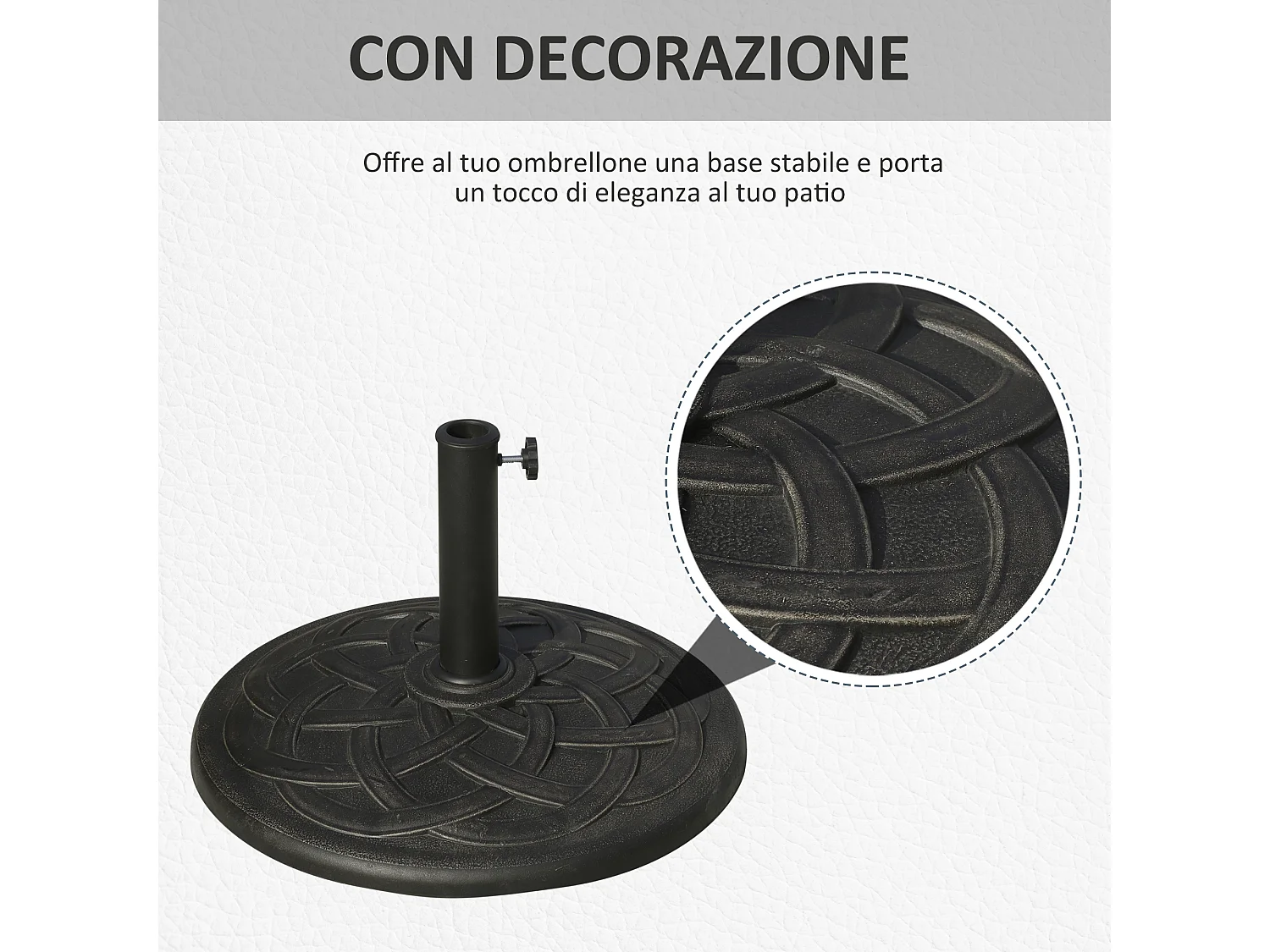 Base ombrellone in resina 19kg ø54.5cm per giardino
